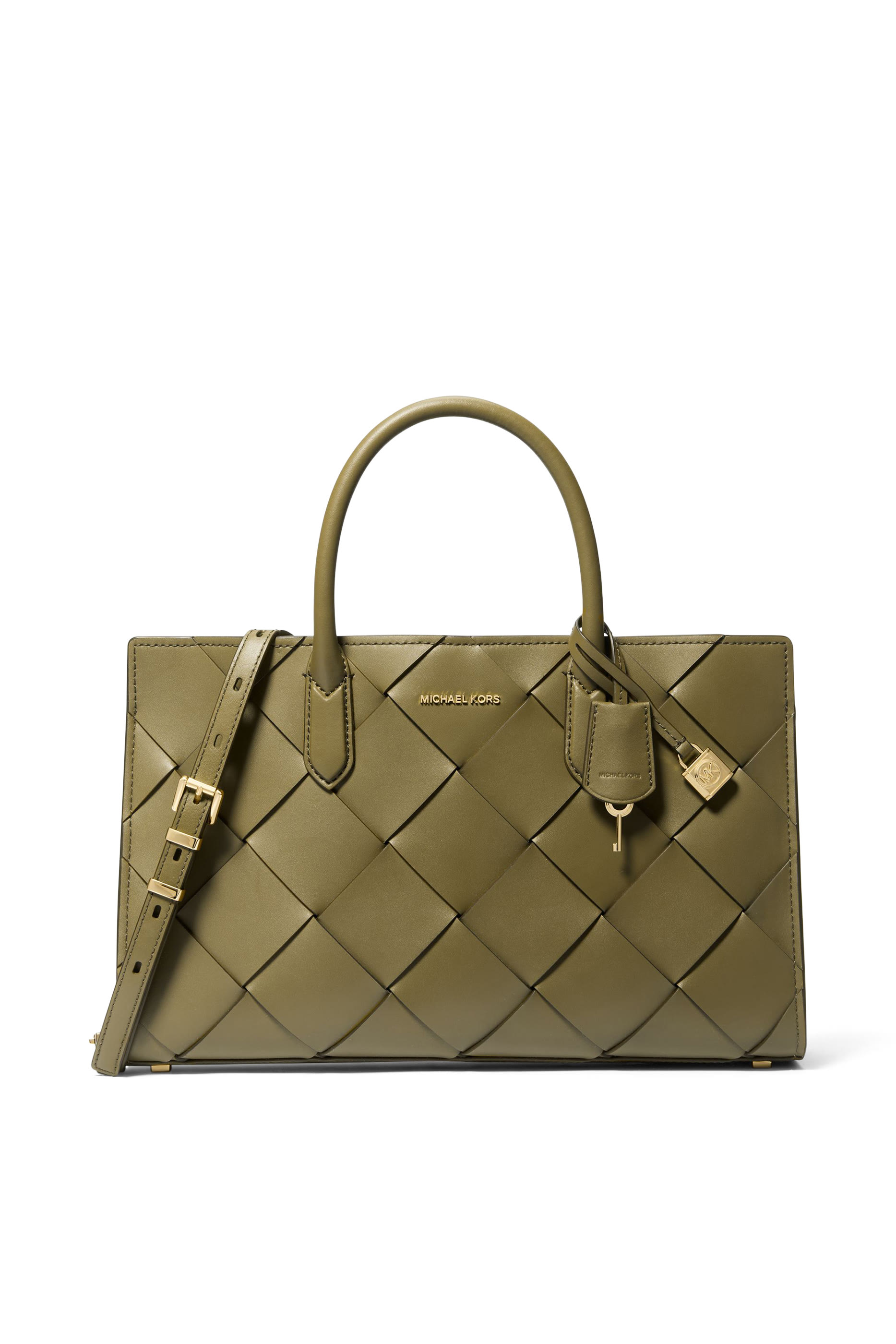 Scarlett Medium Woven Leather Satchel