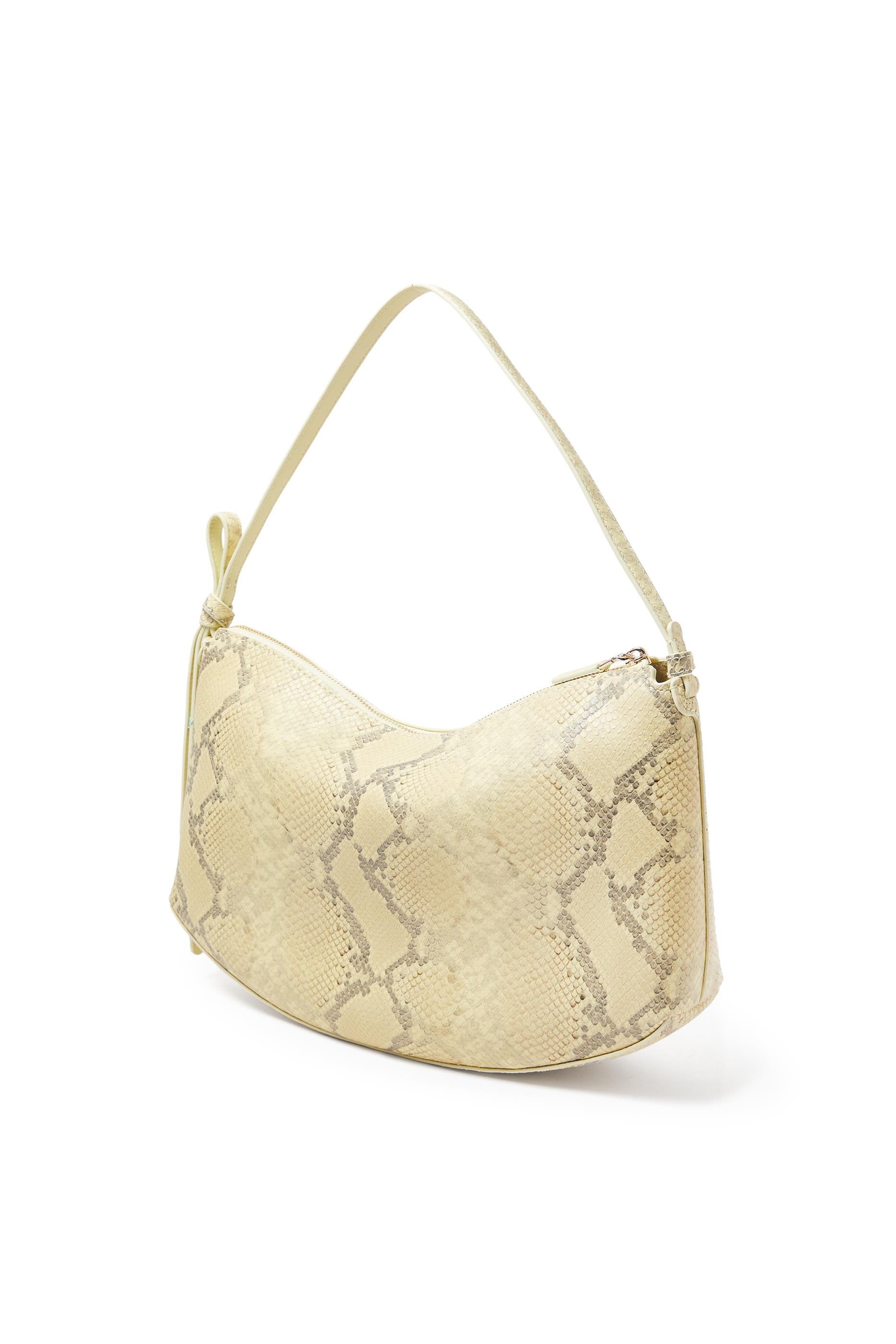 Loop Snake Embossed Shoulder Bag