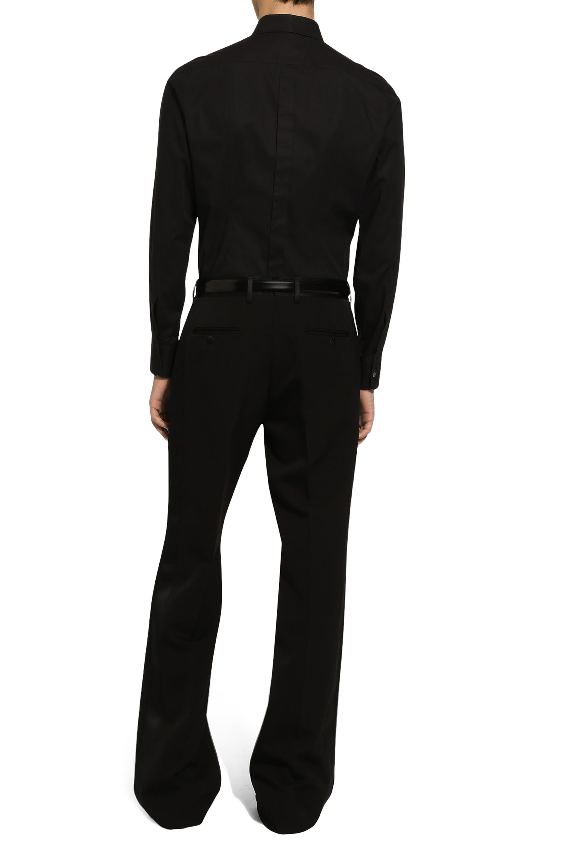 Rhinestone Embroidery Gold-Fit Tuxedo Shirt