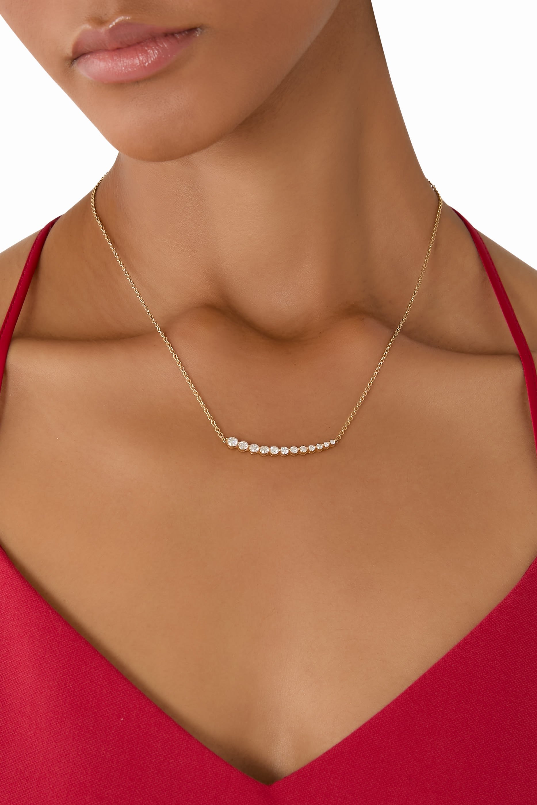 Graduated Diamond Necklace, 18k Yellow Gold & Diamonds
