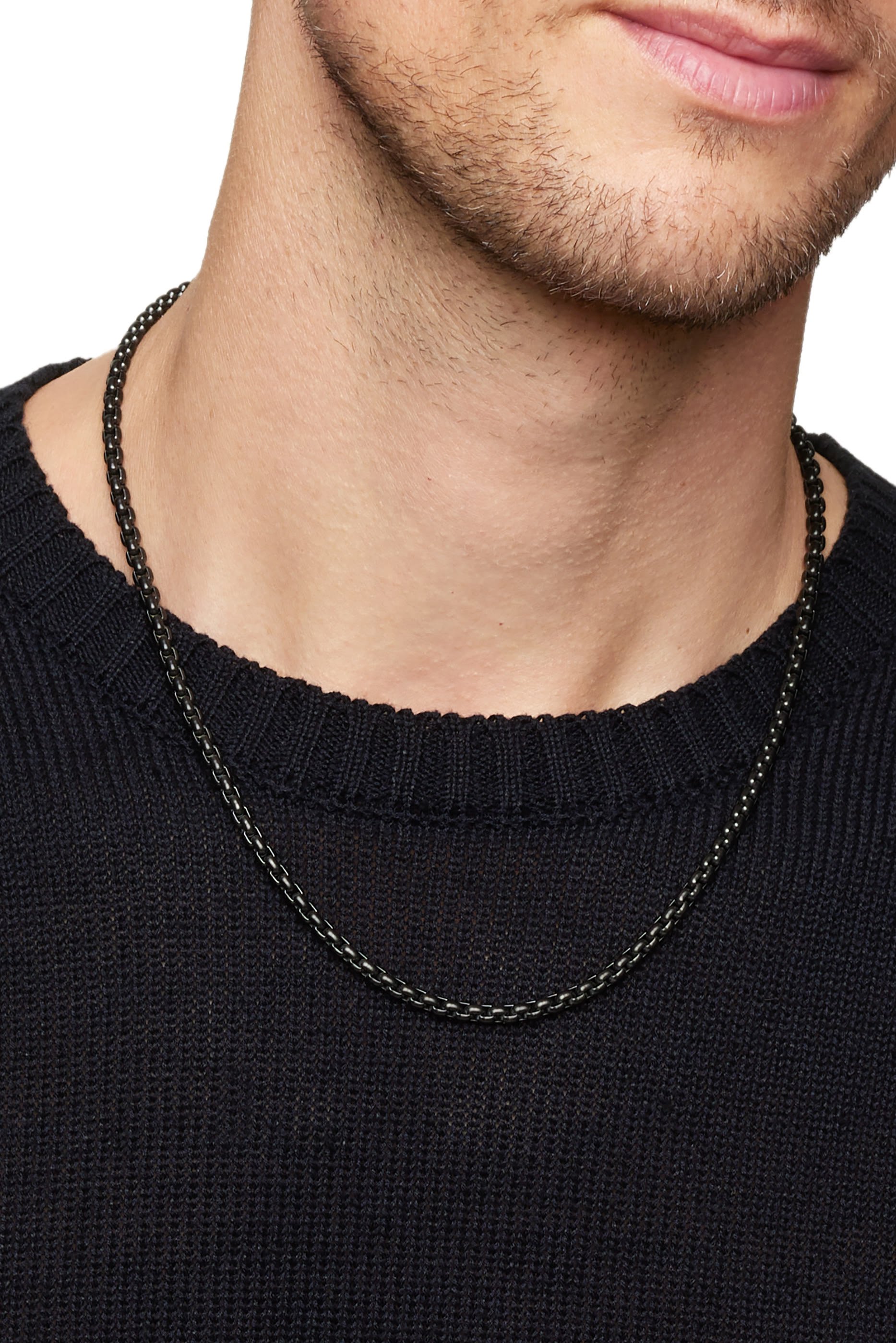 Box Chain Necklace, Stainless Steel