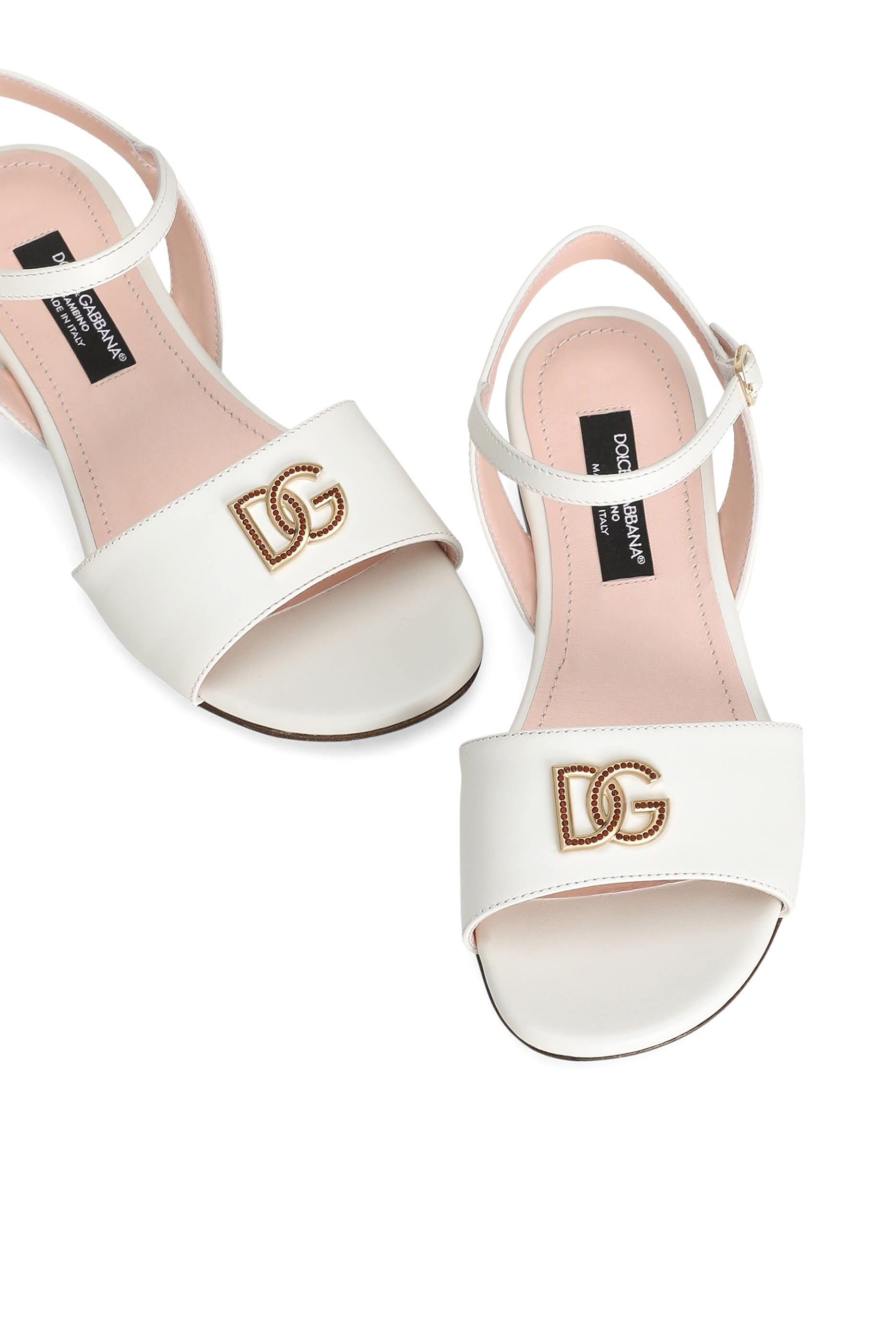Kids DG Logo Calfskin Sandals 