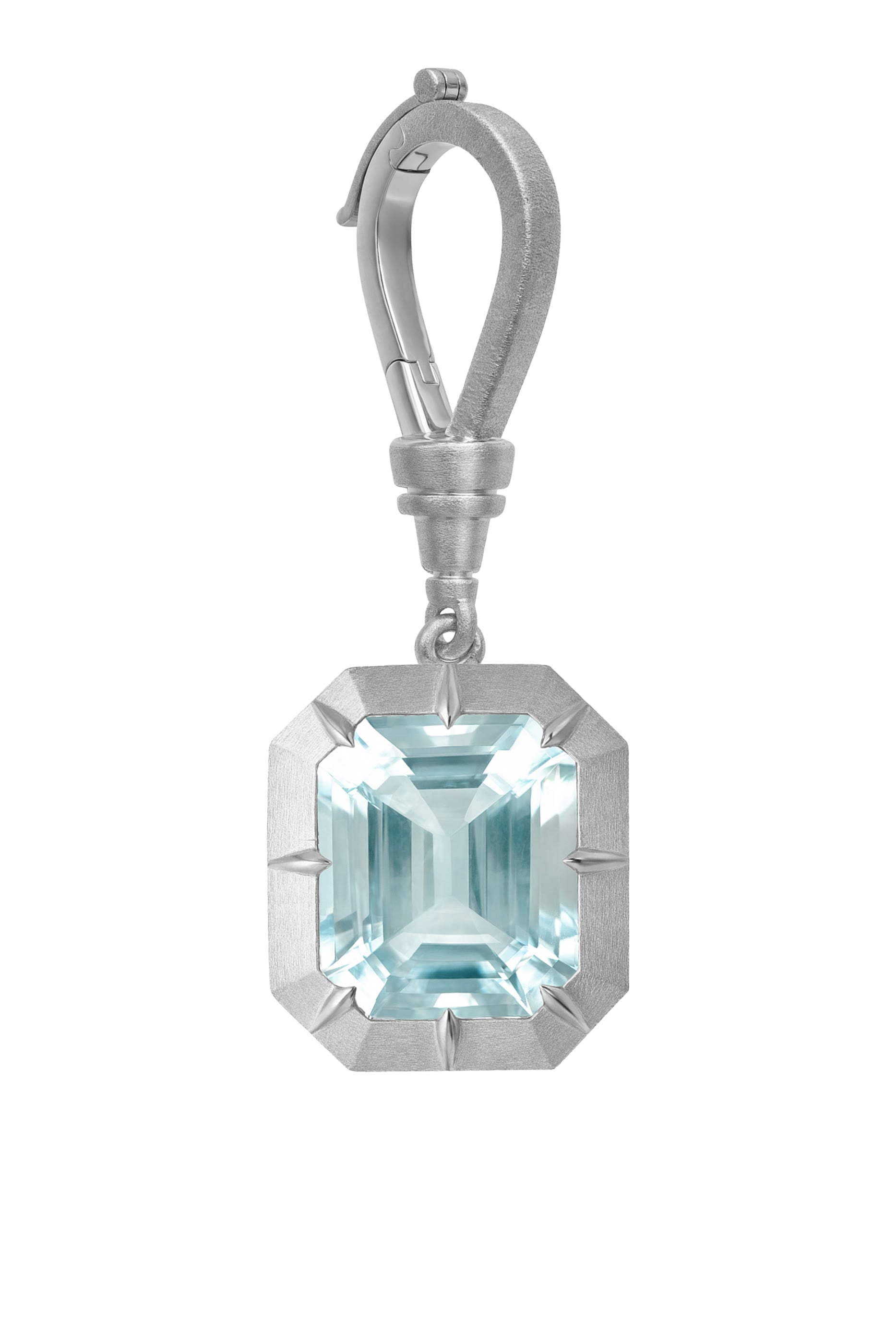 Maqta Solitaire Charm, 18K White Gold & Blue Tourmaline