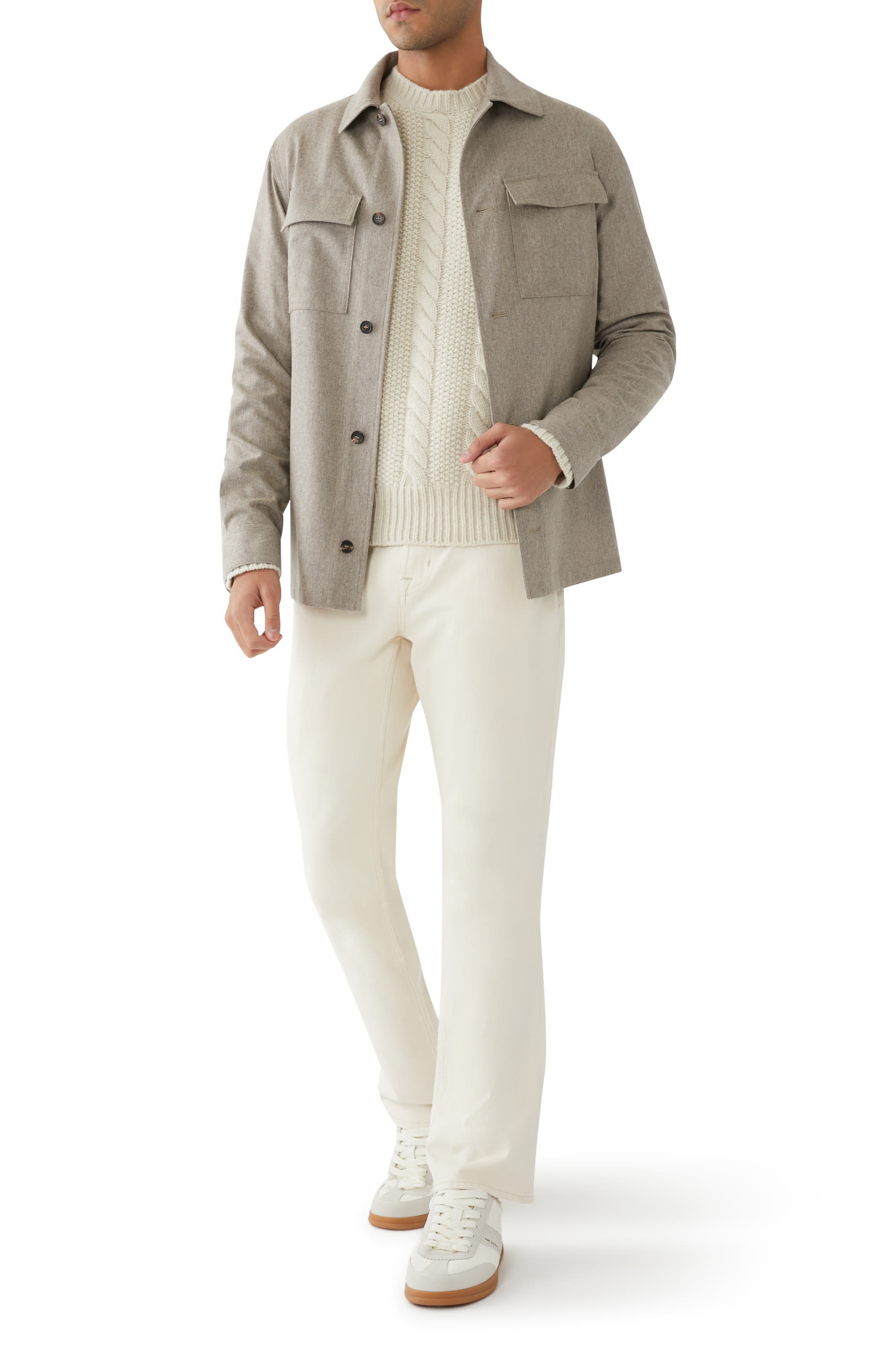 Wool and Cashmere Flannel Overshirt