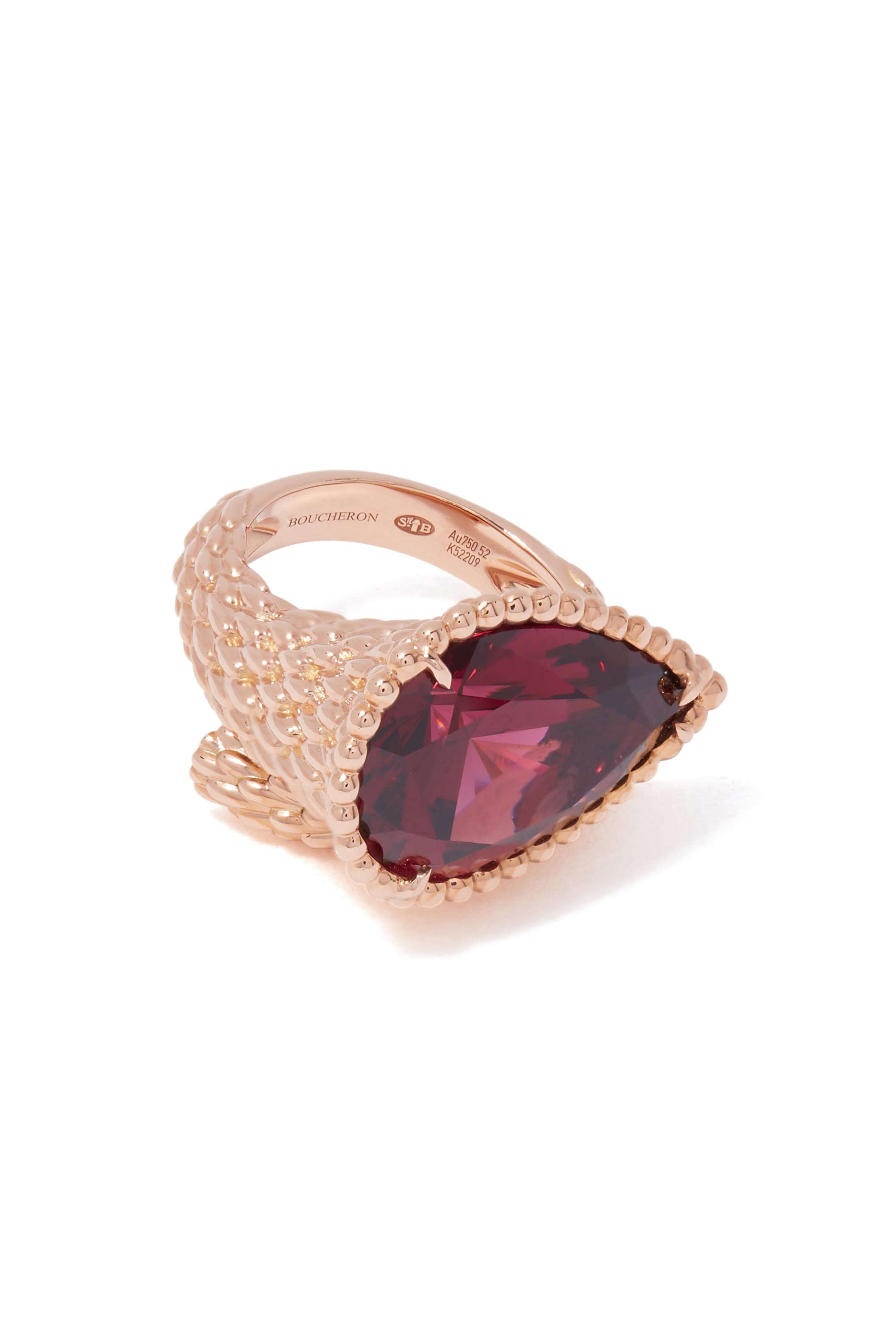 Serpent Boh&egrave;me Large Ring, 18k Yellow Gold & Rhodolite Garnet 