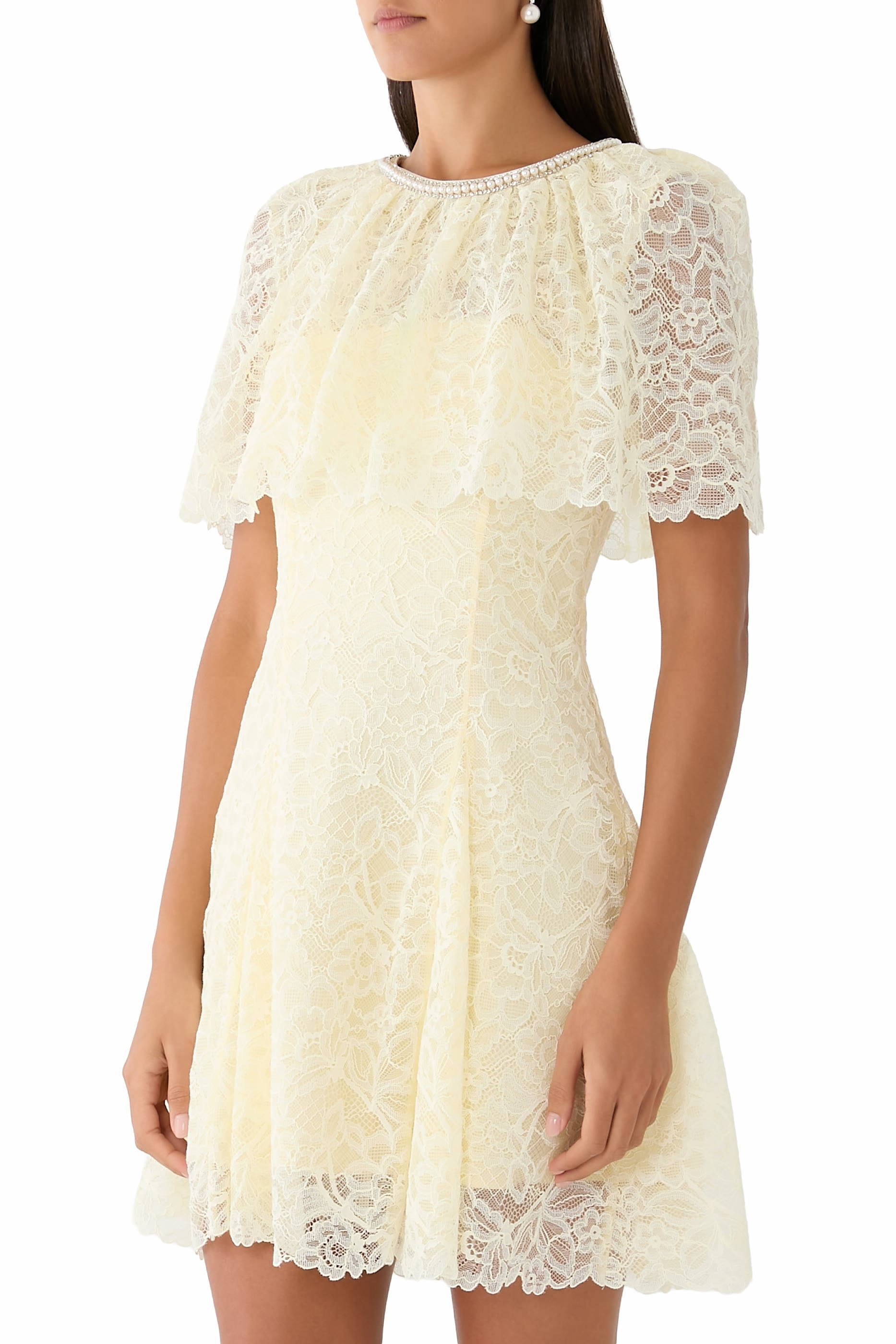 Lace Cape Mini Dress