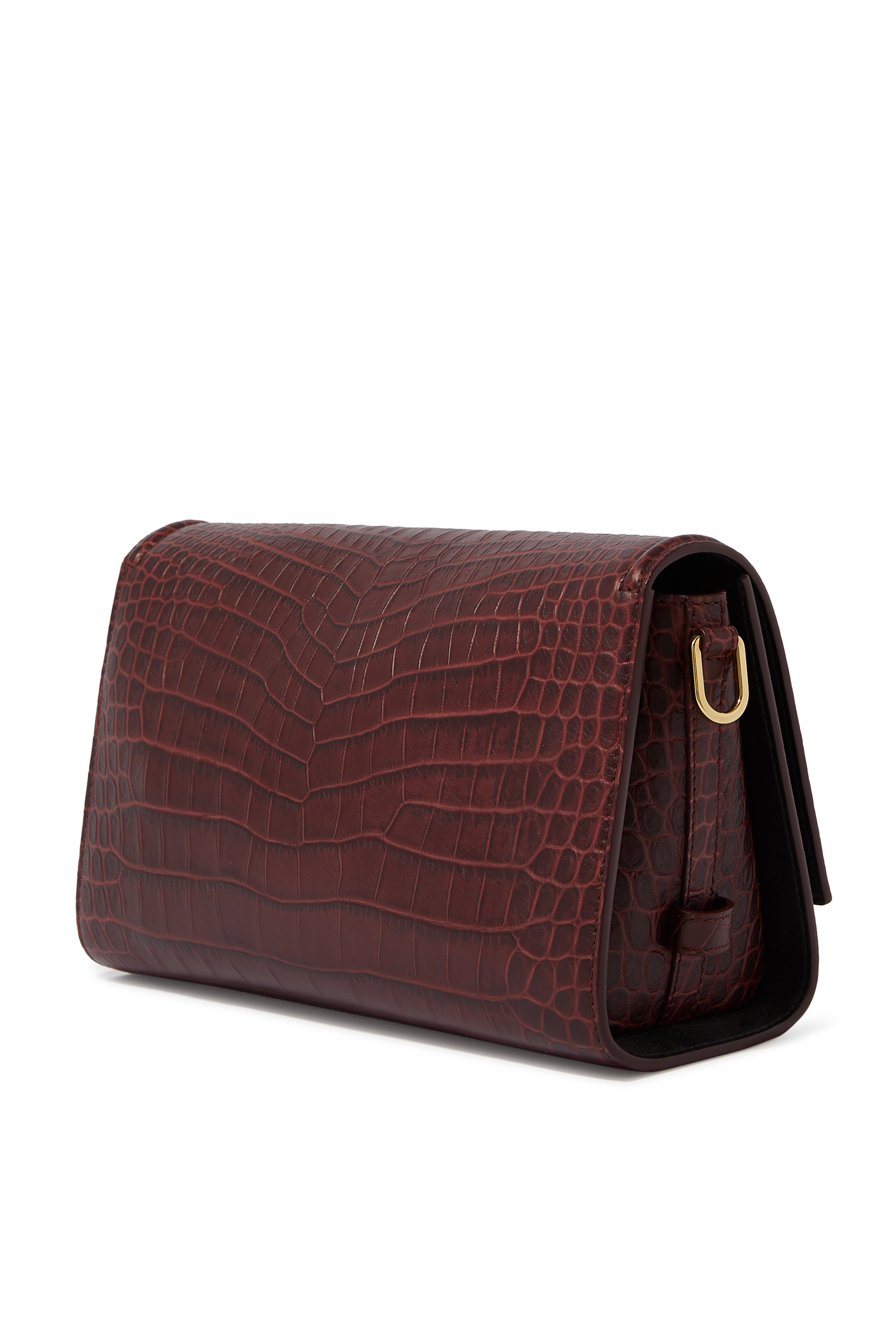 Croc-Embossed Leather Bag