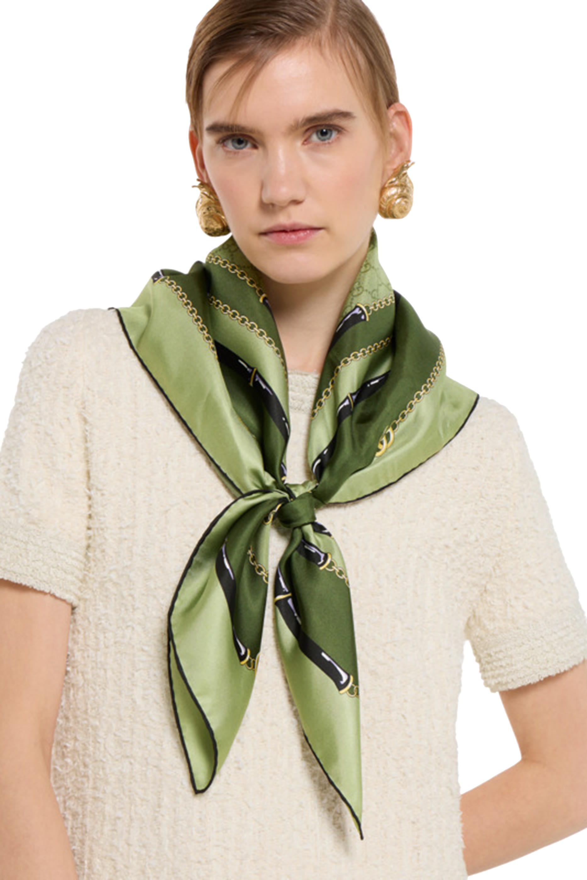  Printed GG Silk Jacquard Carr&eacute;