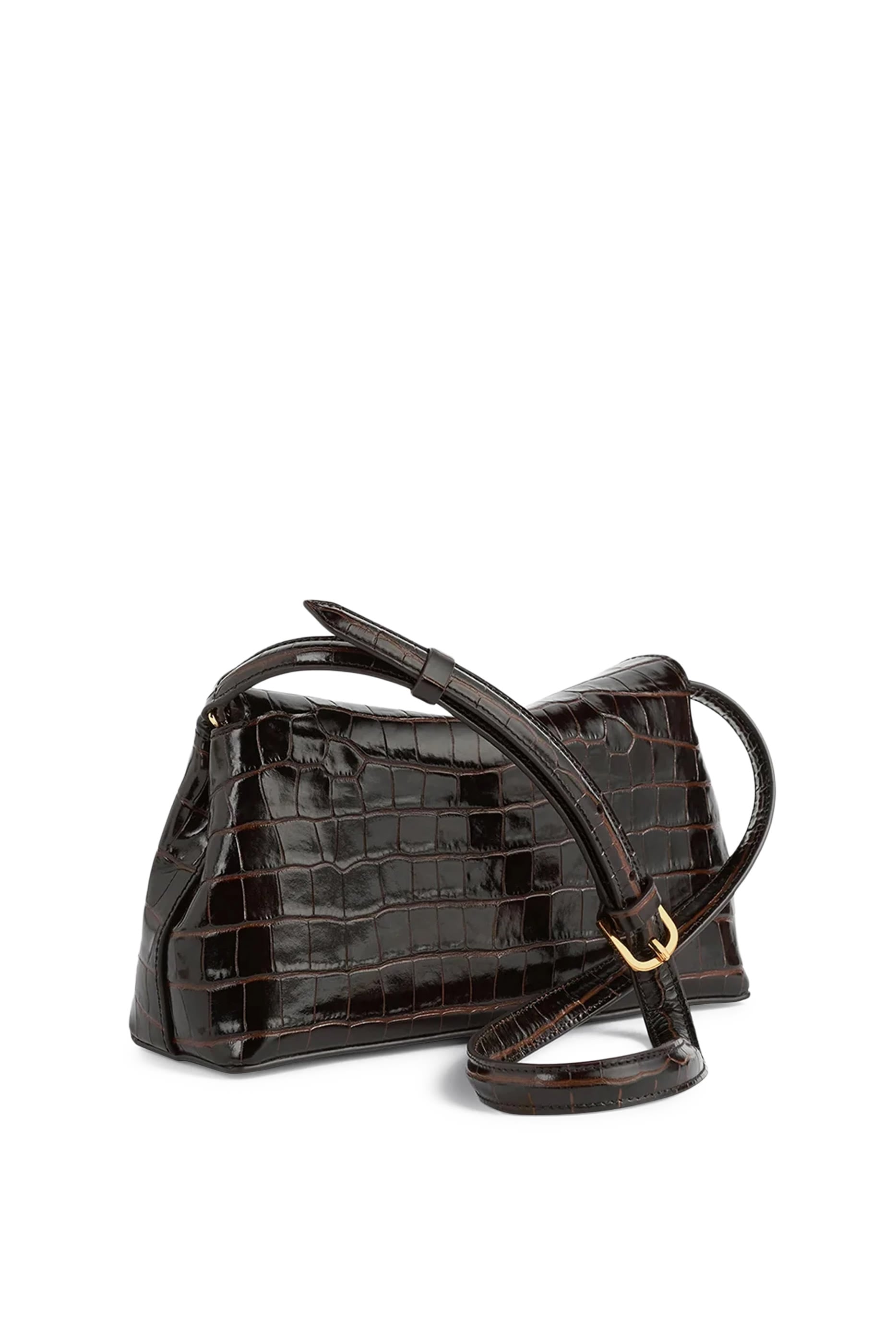 T-Lock Croco-Embossed Clutch