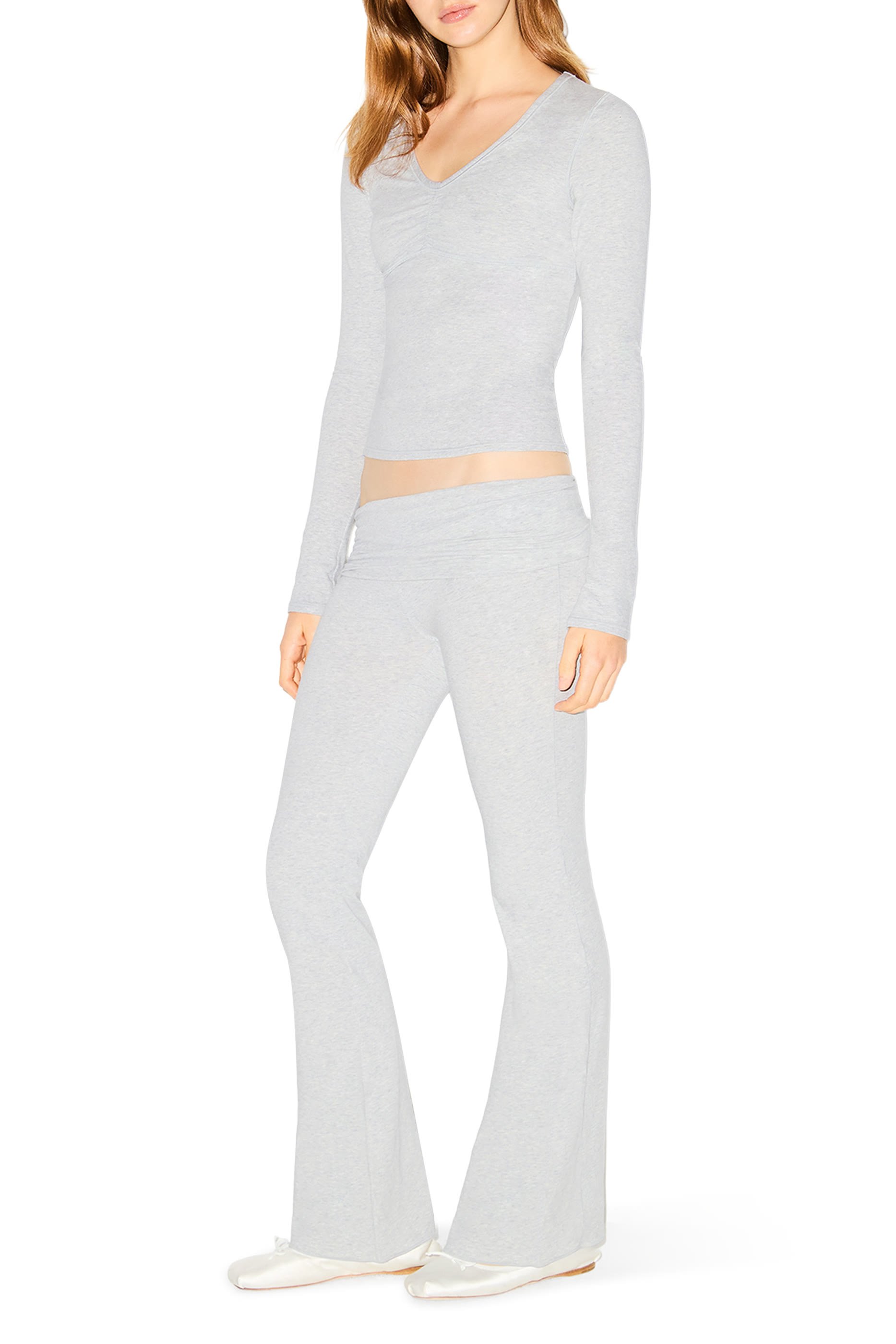  Cotton Jersey Foldover Pants 