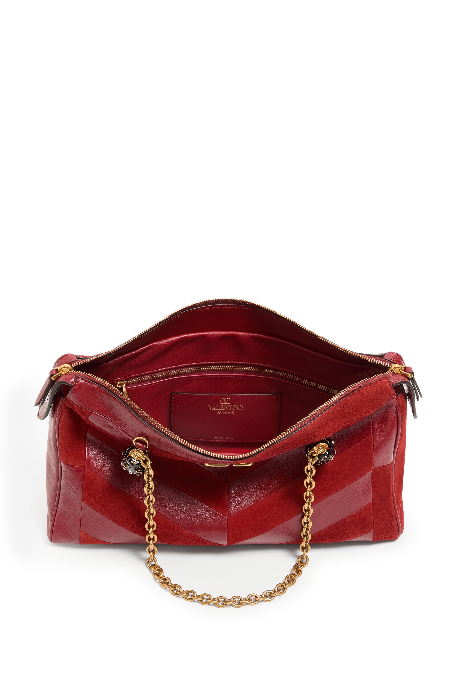 Panthea Chevron Motif Medium Shoulder Bag