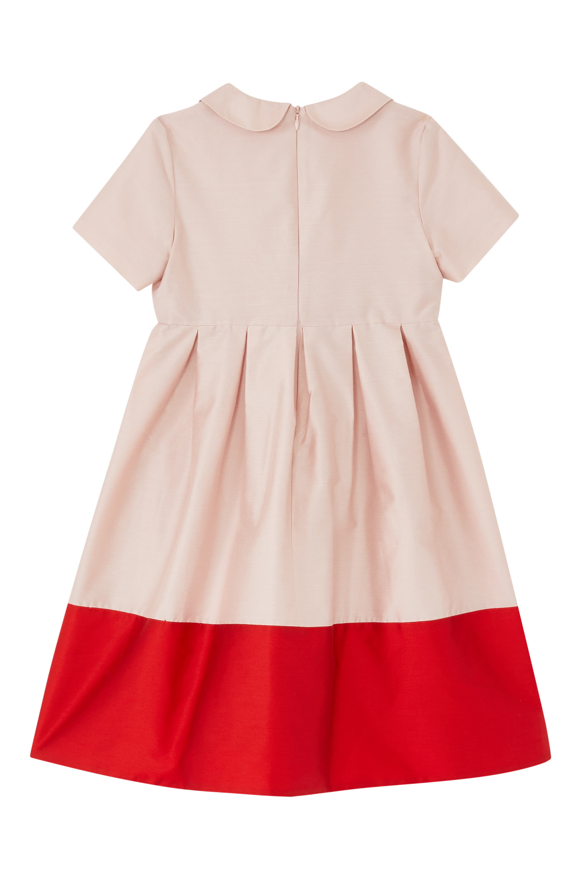 Kids Pleated Cotton-Satin Dress