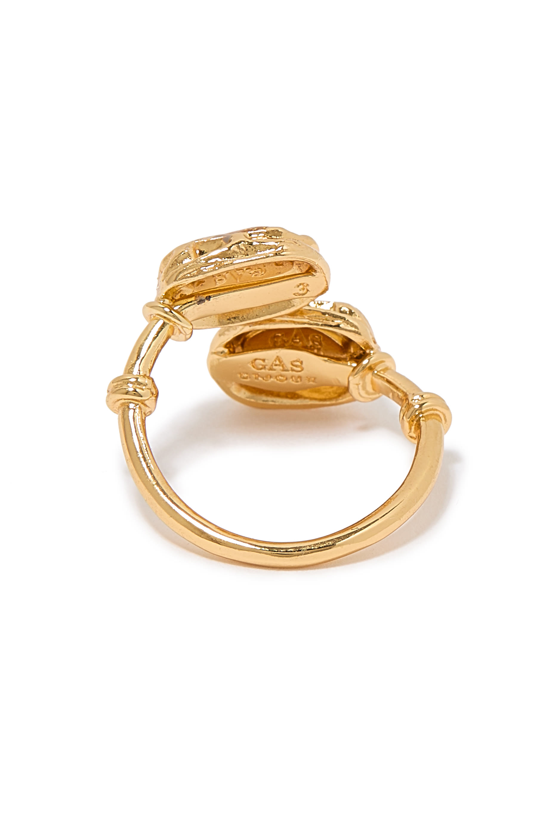 Duality Scaramouche Ring, Gold-Plated Brass & Enamel
