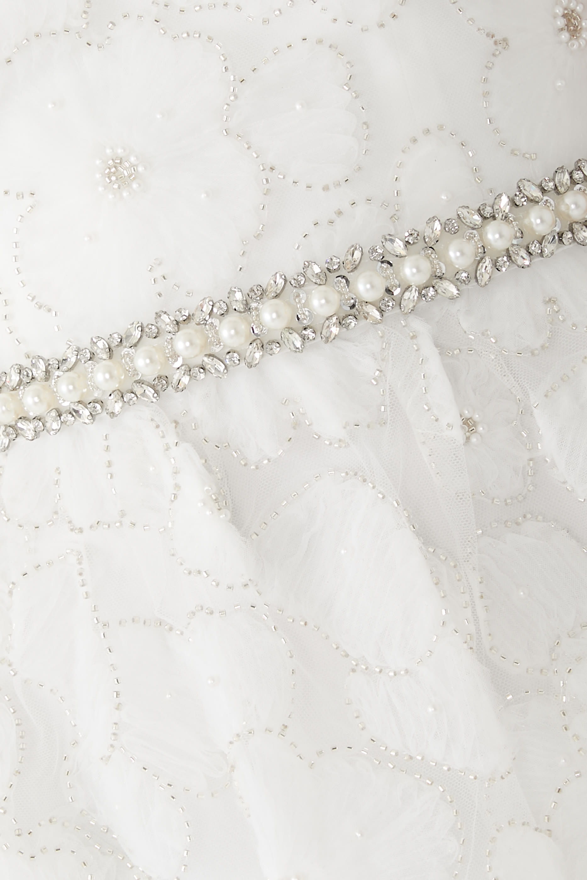 Embellished Tulle Tiered Midi Dress