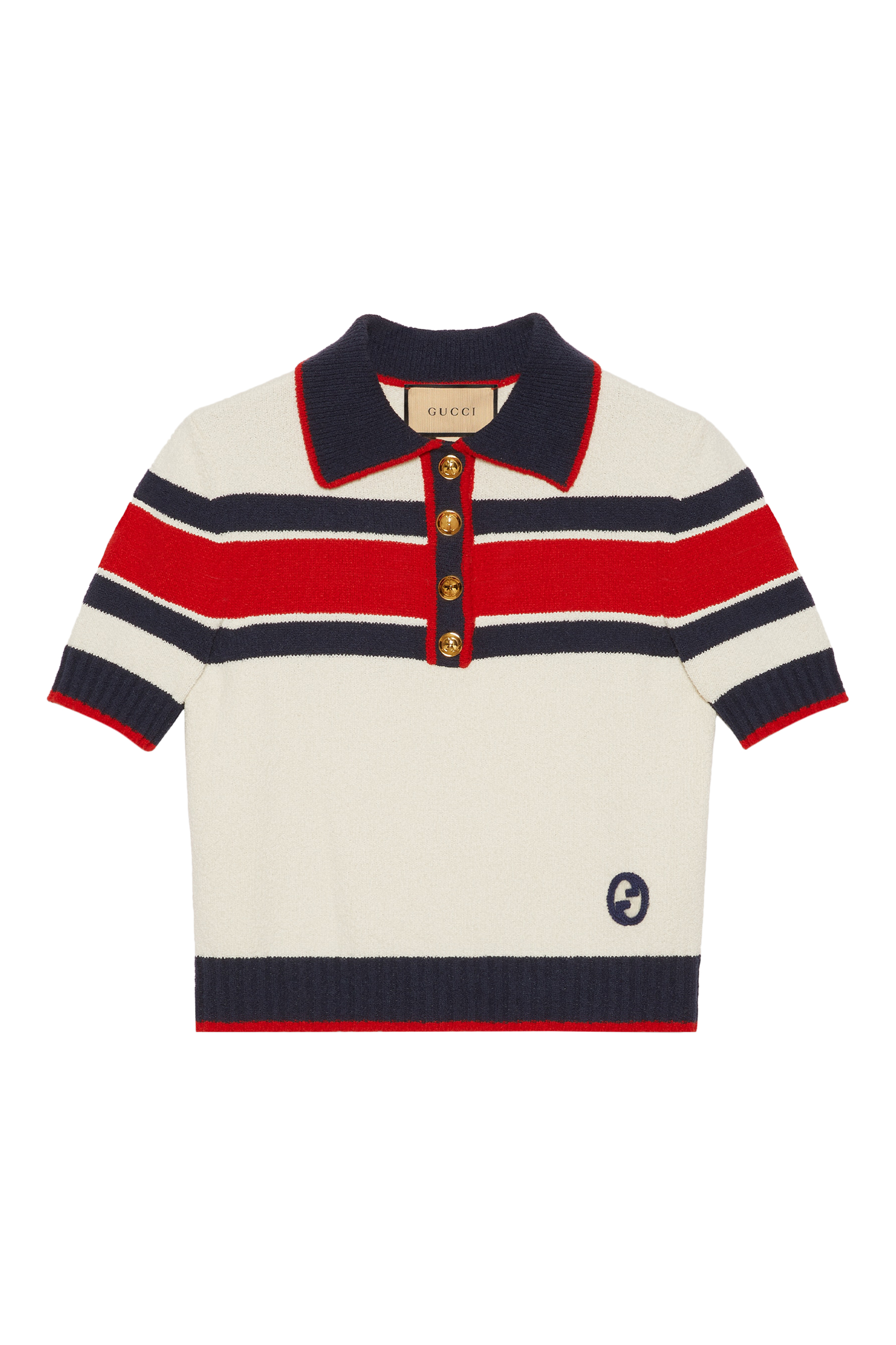 Cotton Striped Polo Top