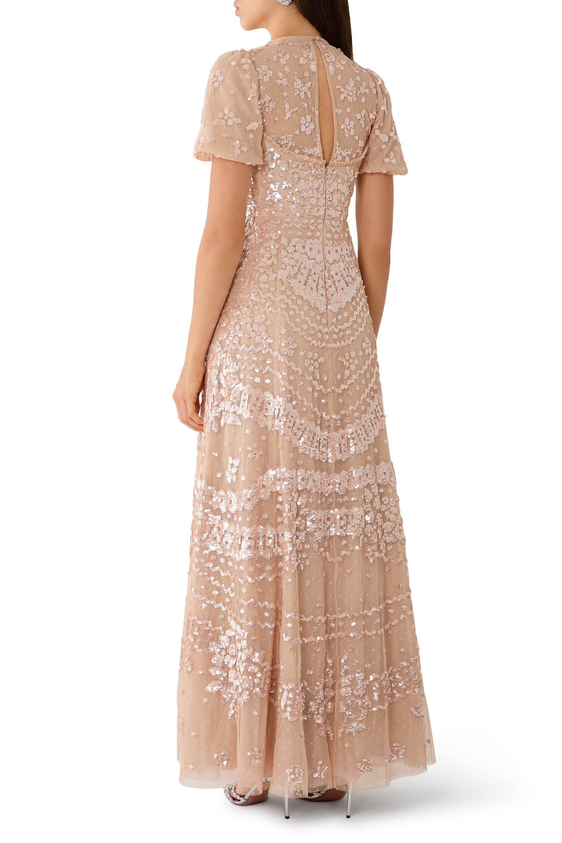 Anais Sequin Short Sleeve Gown