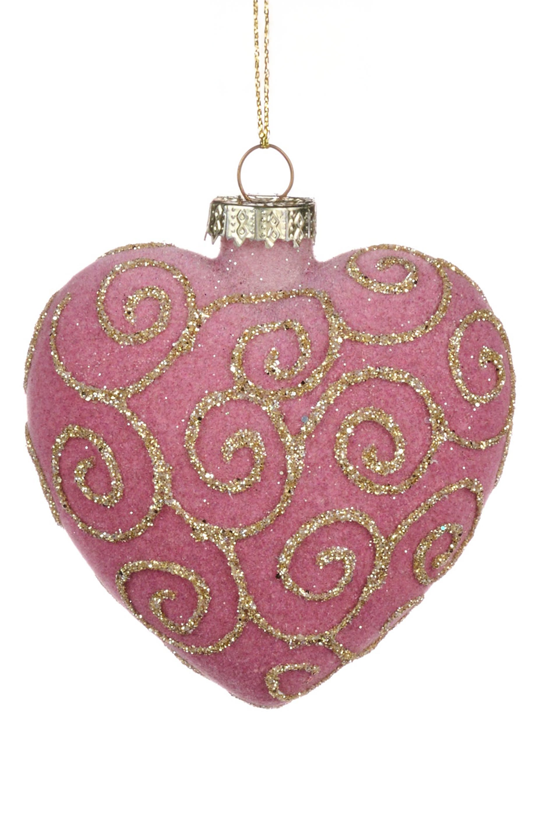 Glass Swirl Heart Ornament