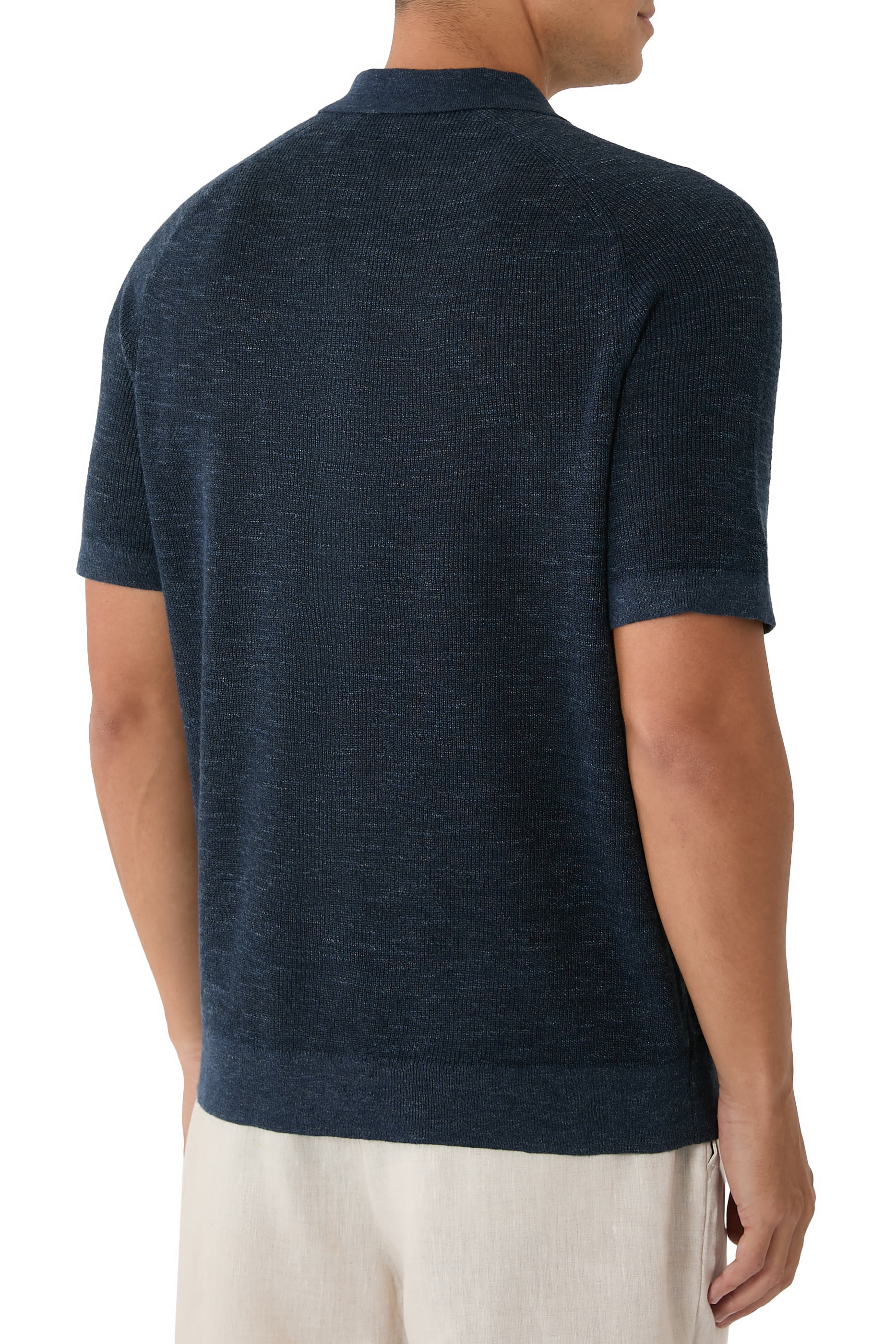 Short-Sleeve Button-Up Shirt in Pacific Linen