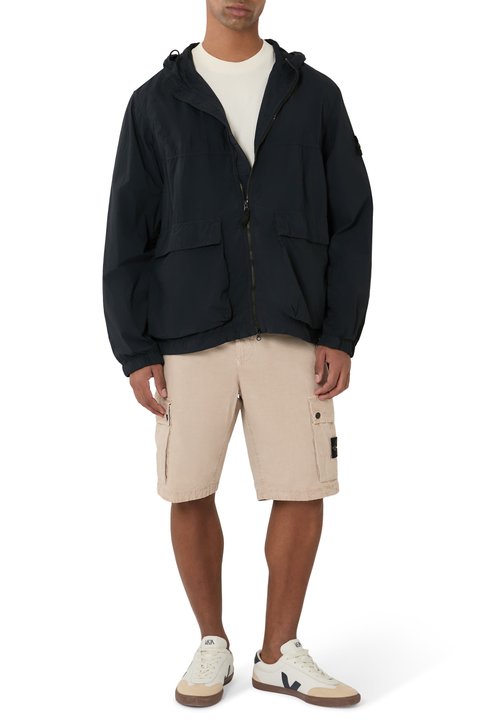 Short Hooded Parka with Anti-Drop