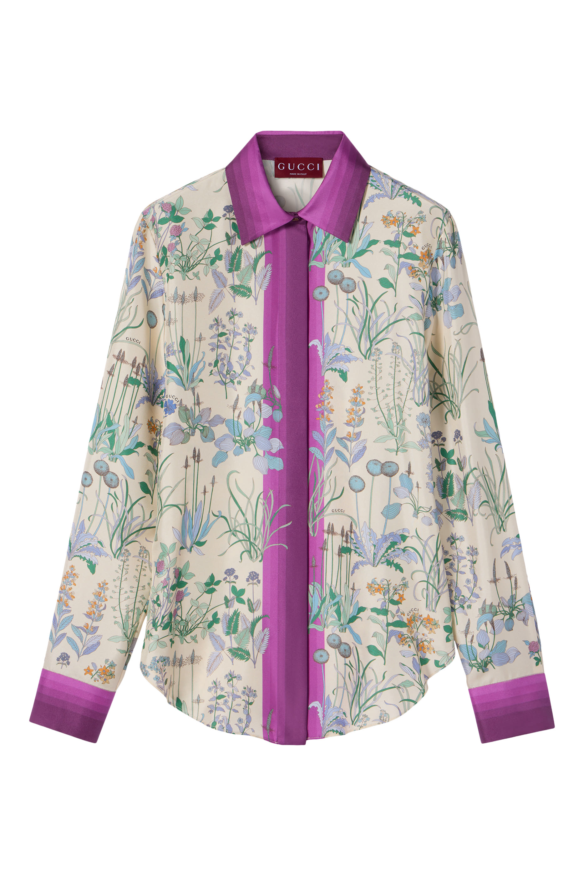 Floral Print Silk Twill Shirt