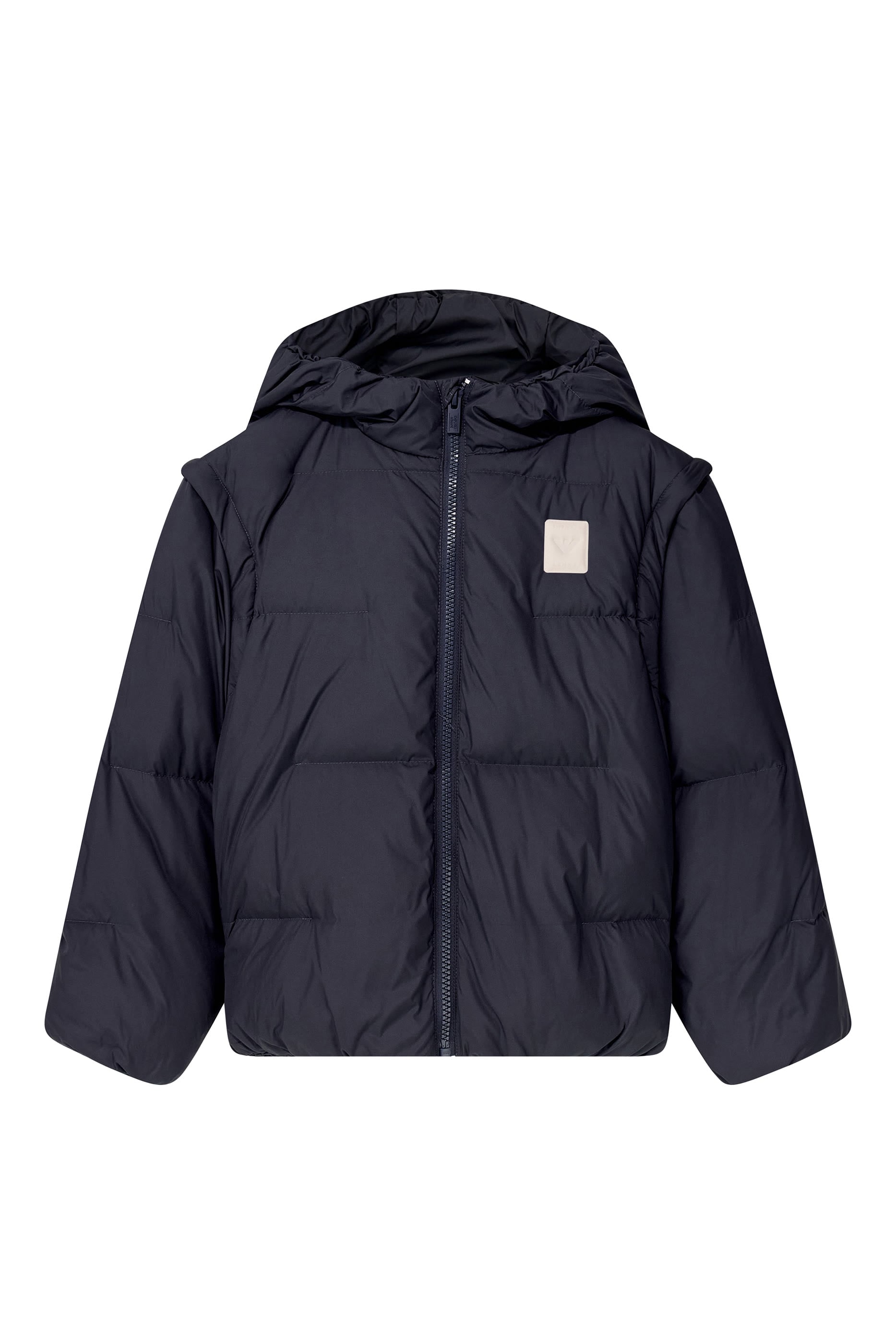 Kids EA Logo Patch Hooded Down Coat