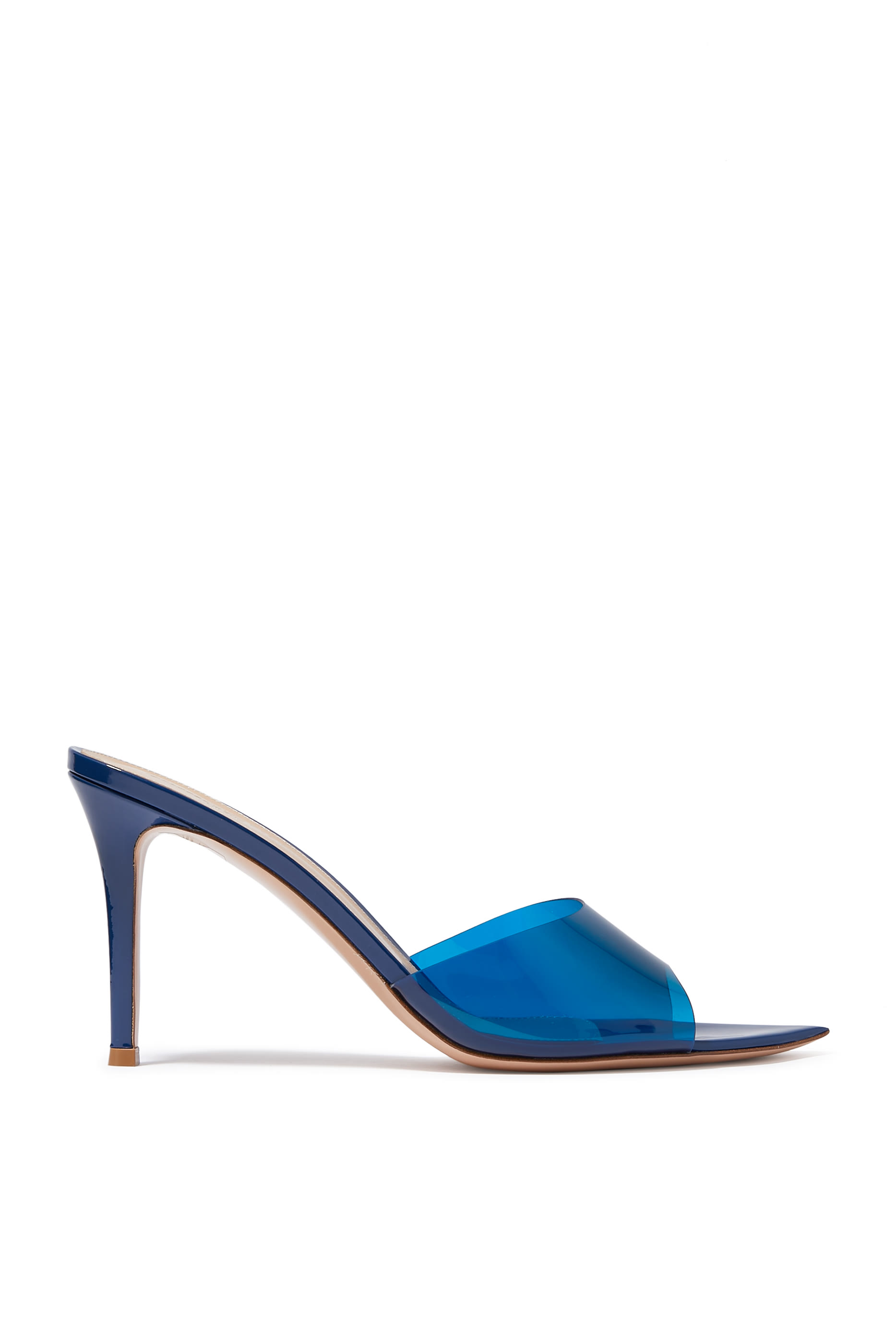 Elle 85 Plexi & Patent Leather Mules