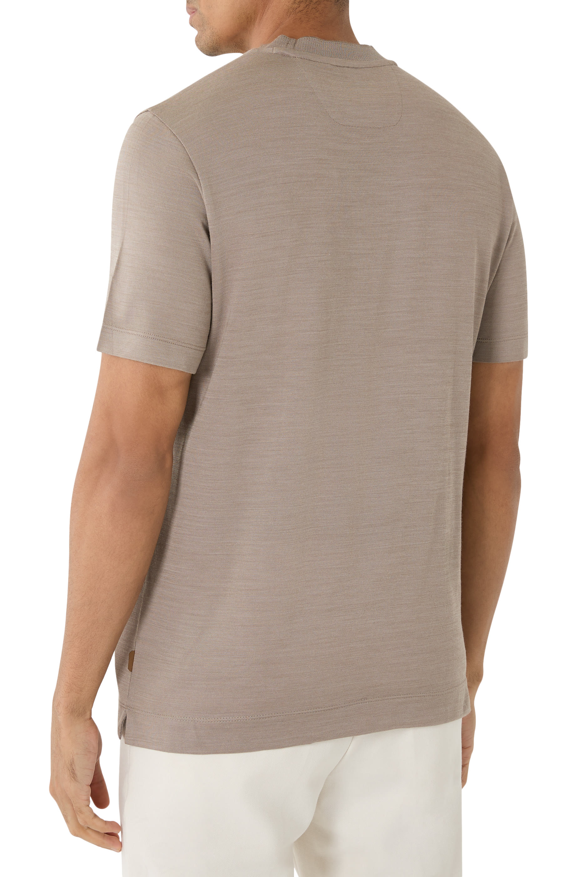 Regular-Fit T-Shirt in Silk and Wool