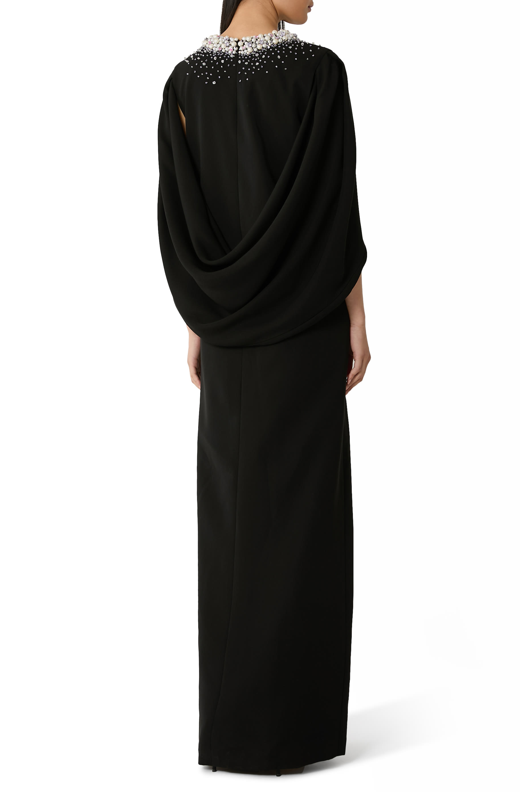 Long Sleeves Beaded Gown