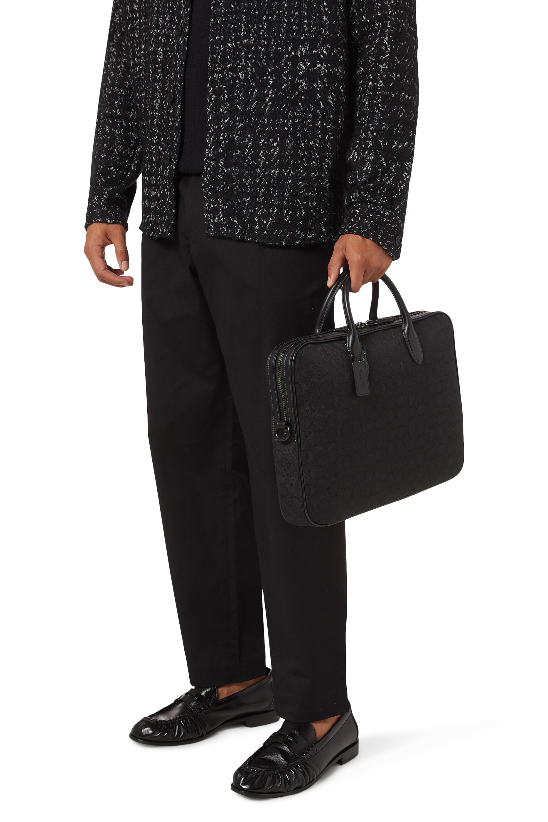 Theo Work Bag In Signature Jacquard