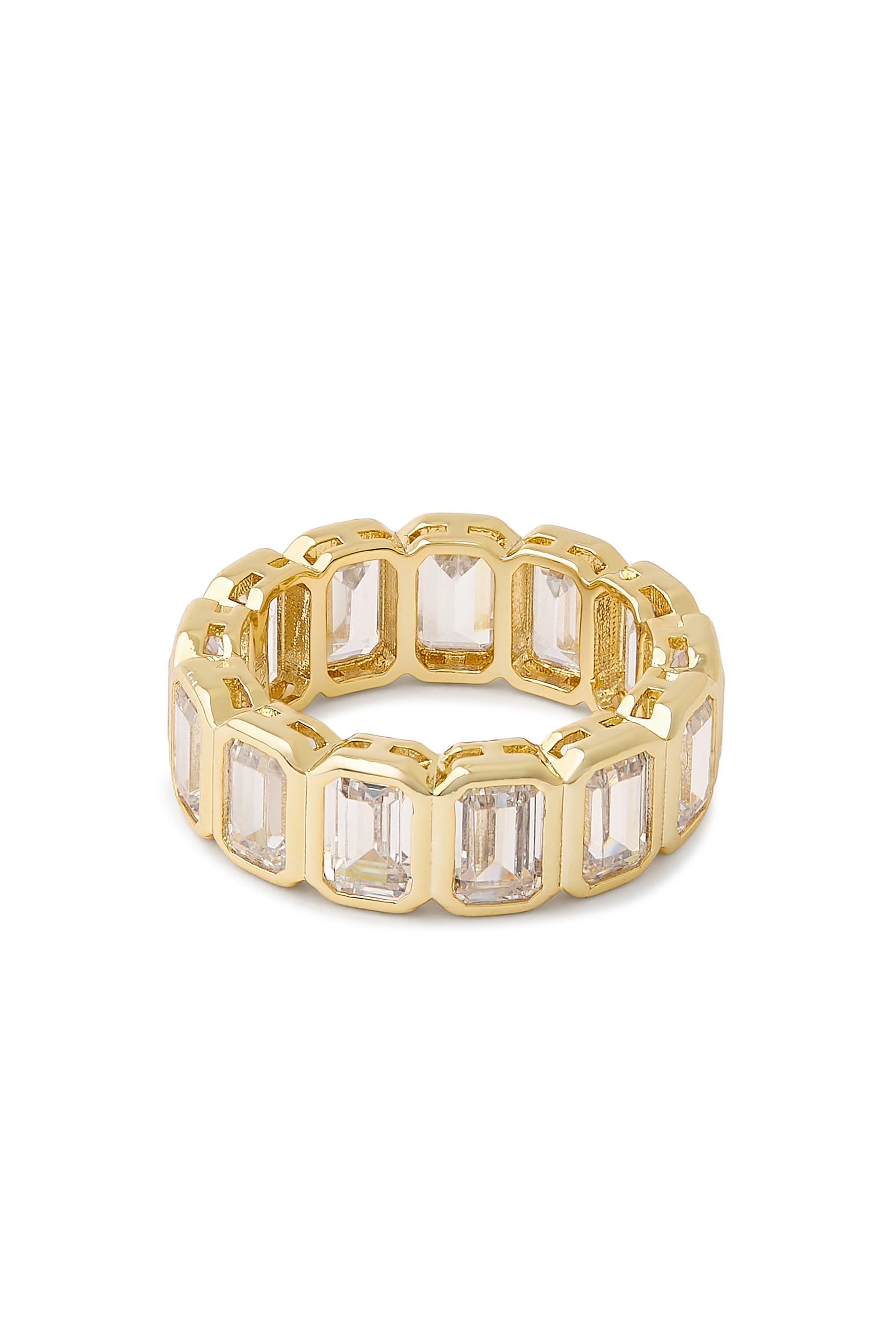  Gold Band with Emerald CZ