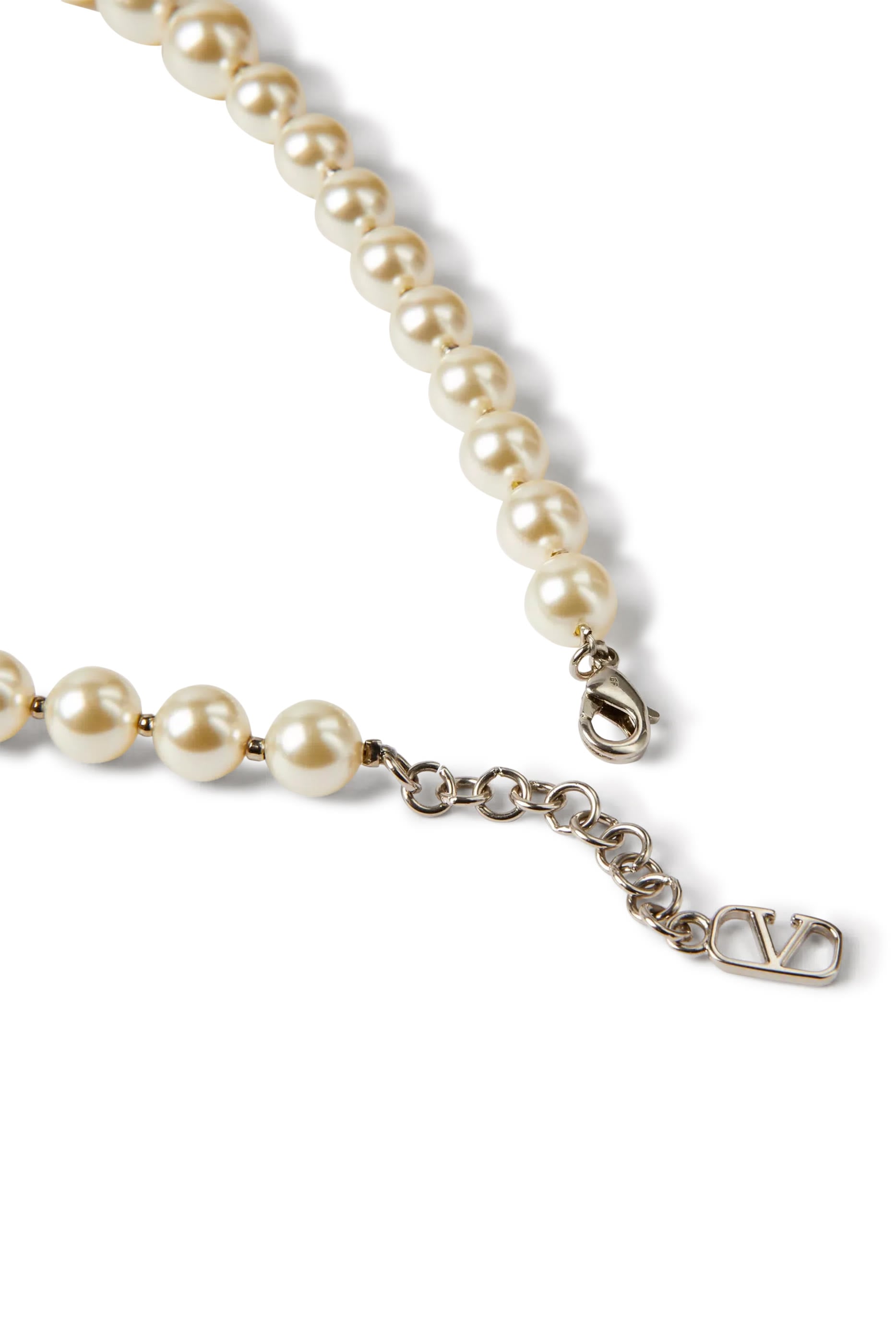 VLogo Signature Necklace with Pearls and Swarovski&reg; Crystals 