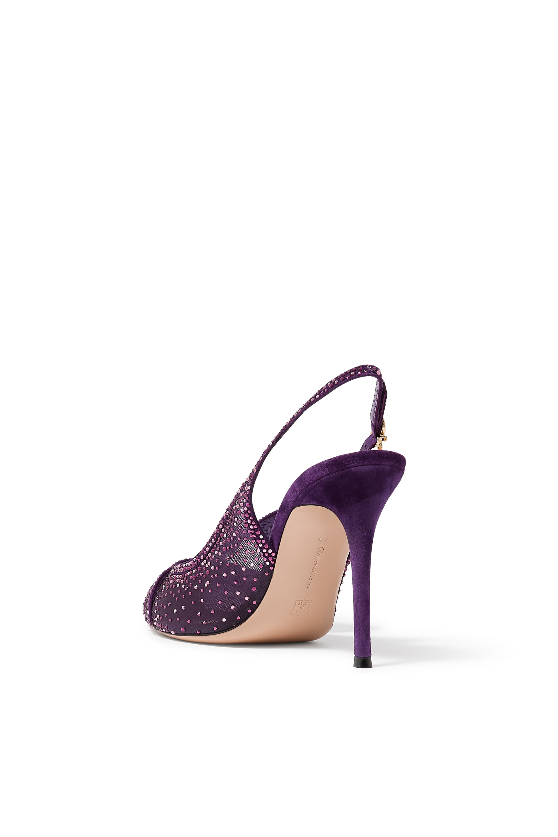 Bow Embellished 95 Suede Organza Slingback Pumps 