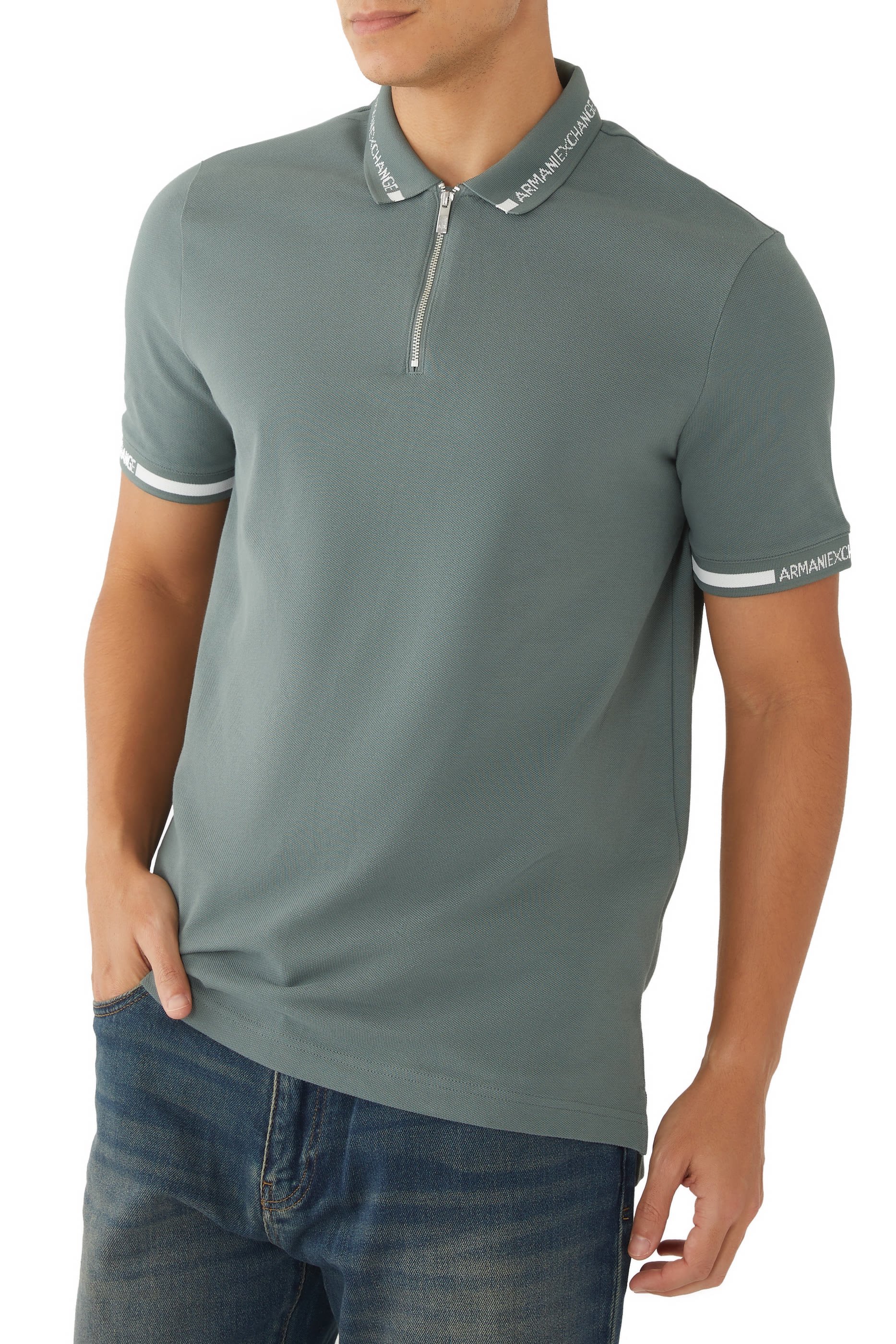 Half-Zip Cotton Piqu&eacute; Polo Shirt