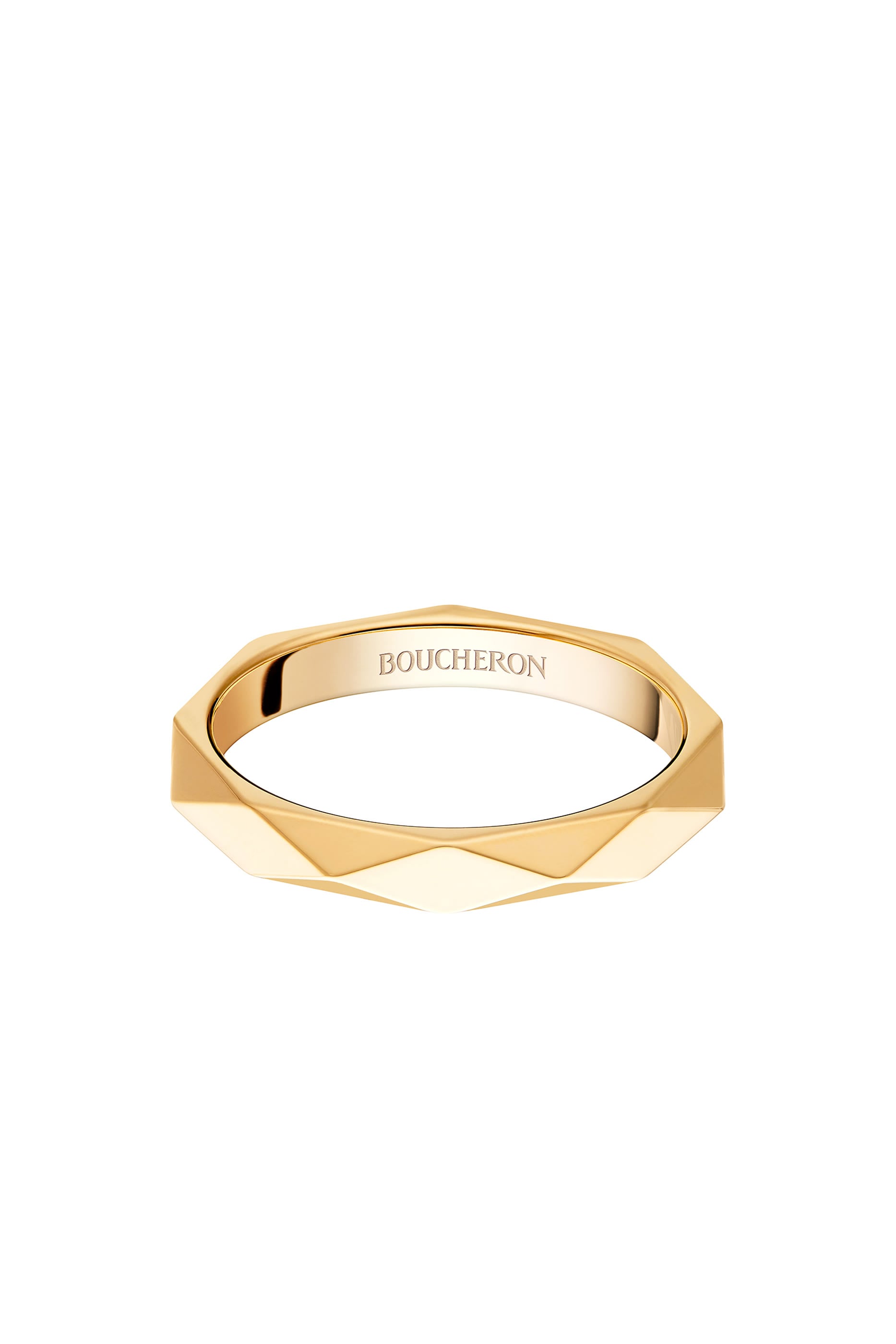 Facette Wedding Band, 18k Yellow Gold