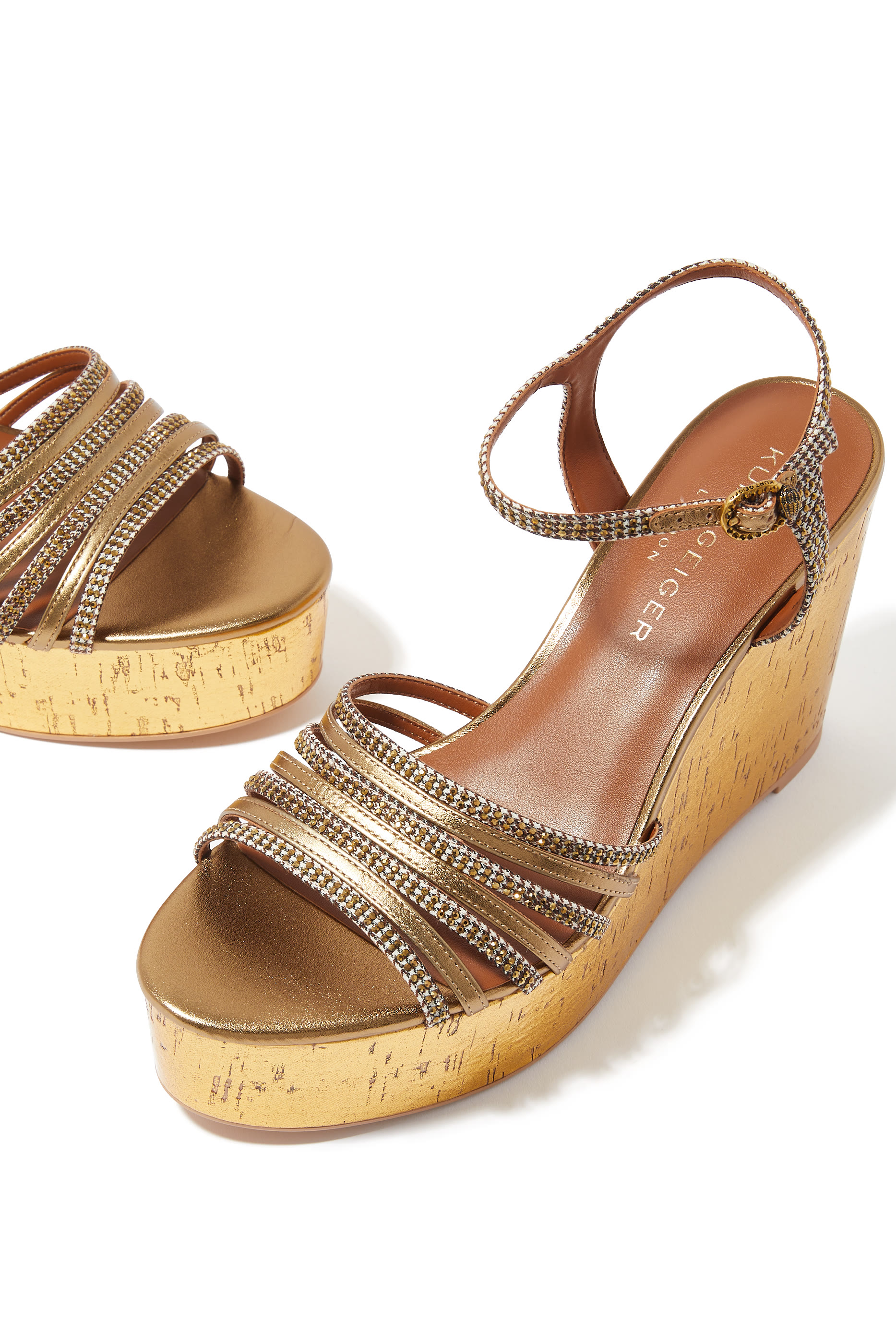 Pierra 115 Leather Wedge Sandals