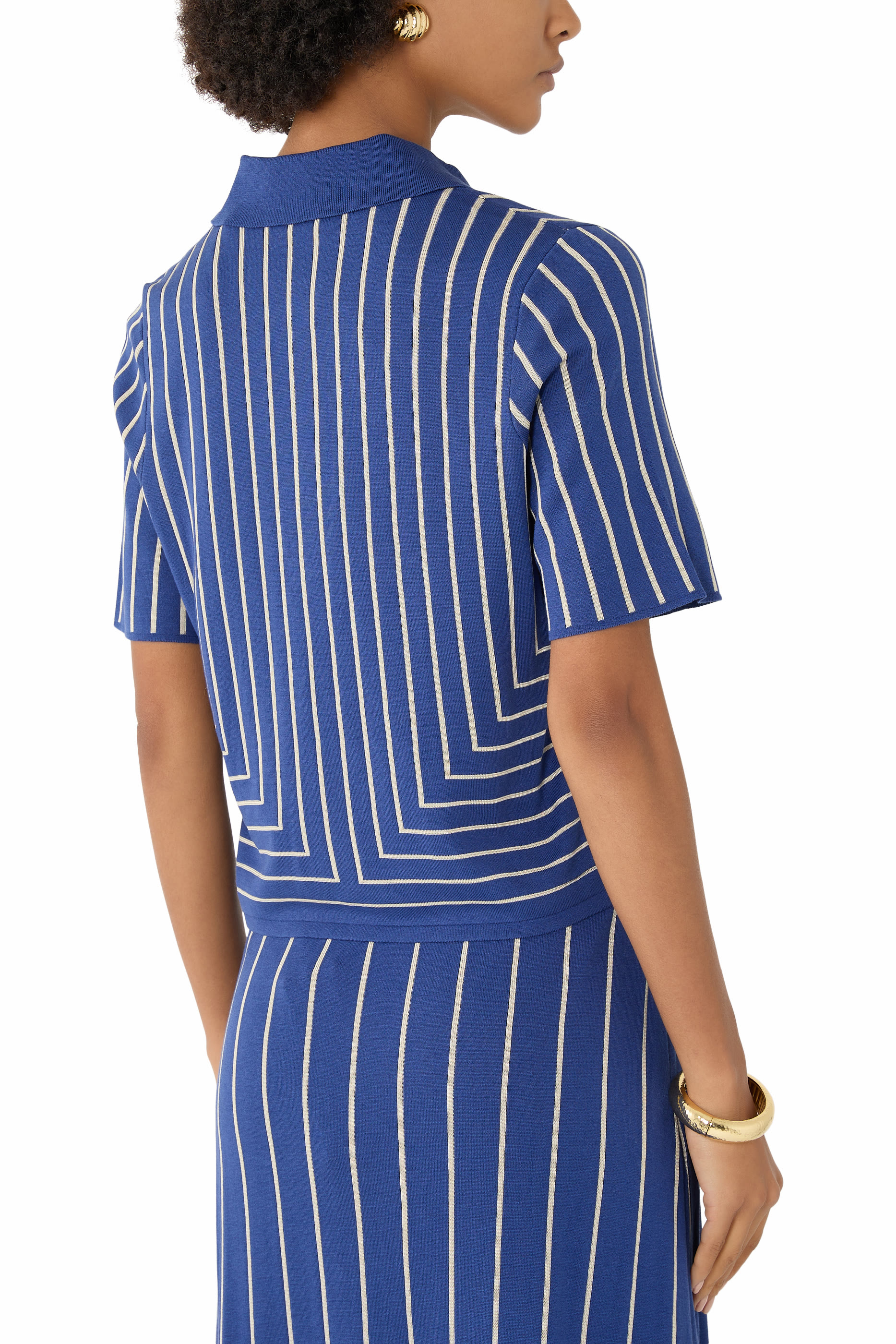 Geometric Jacquard Silk Blend Top