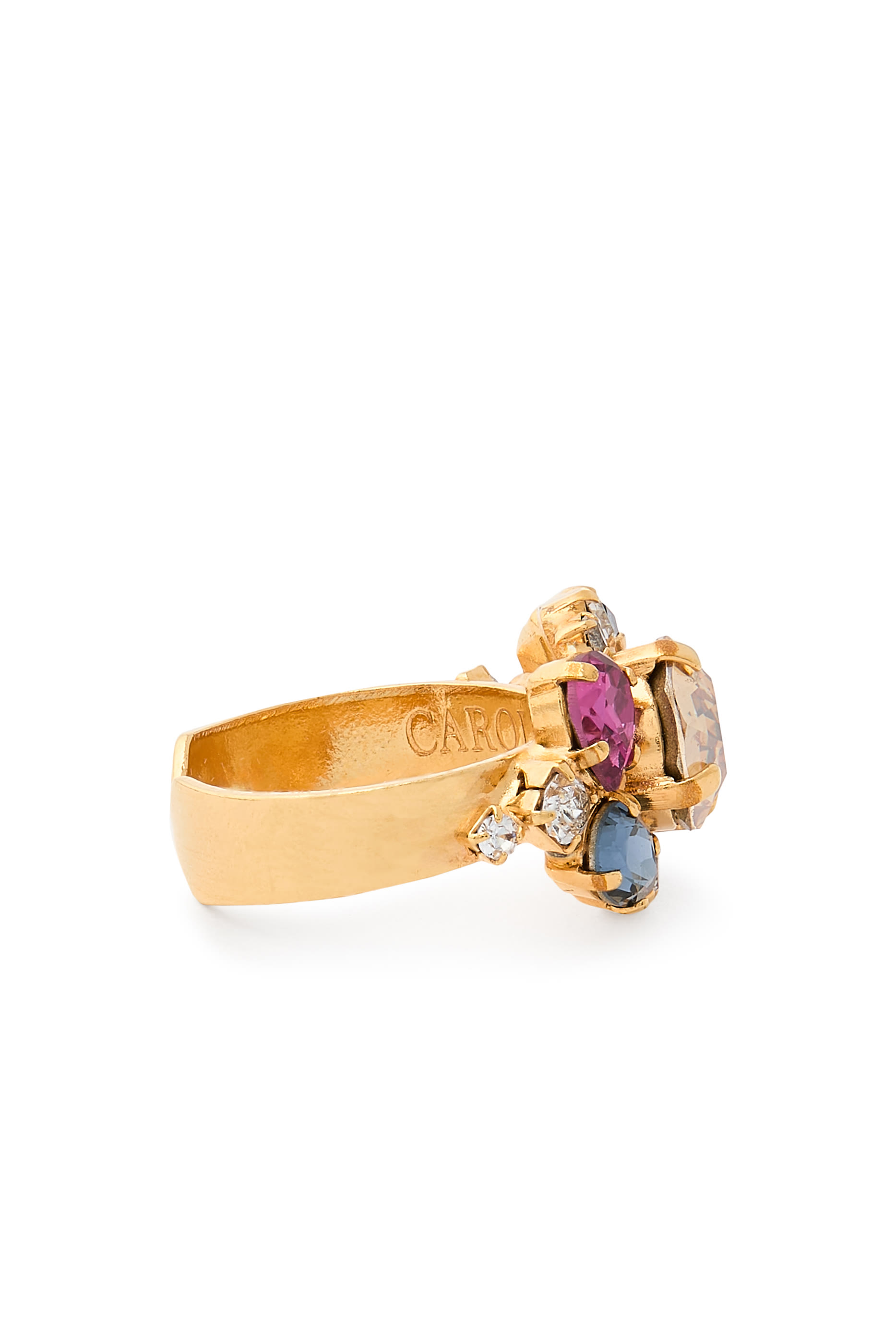 Molly Ring, 18k Gold Plated Brass & Crystals