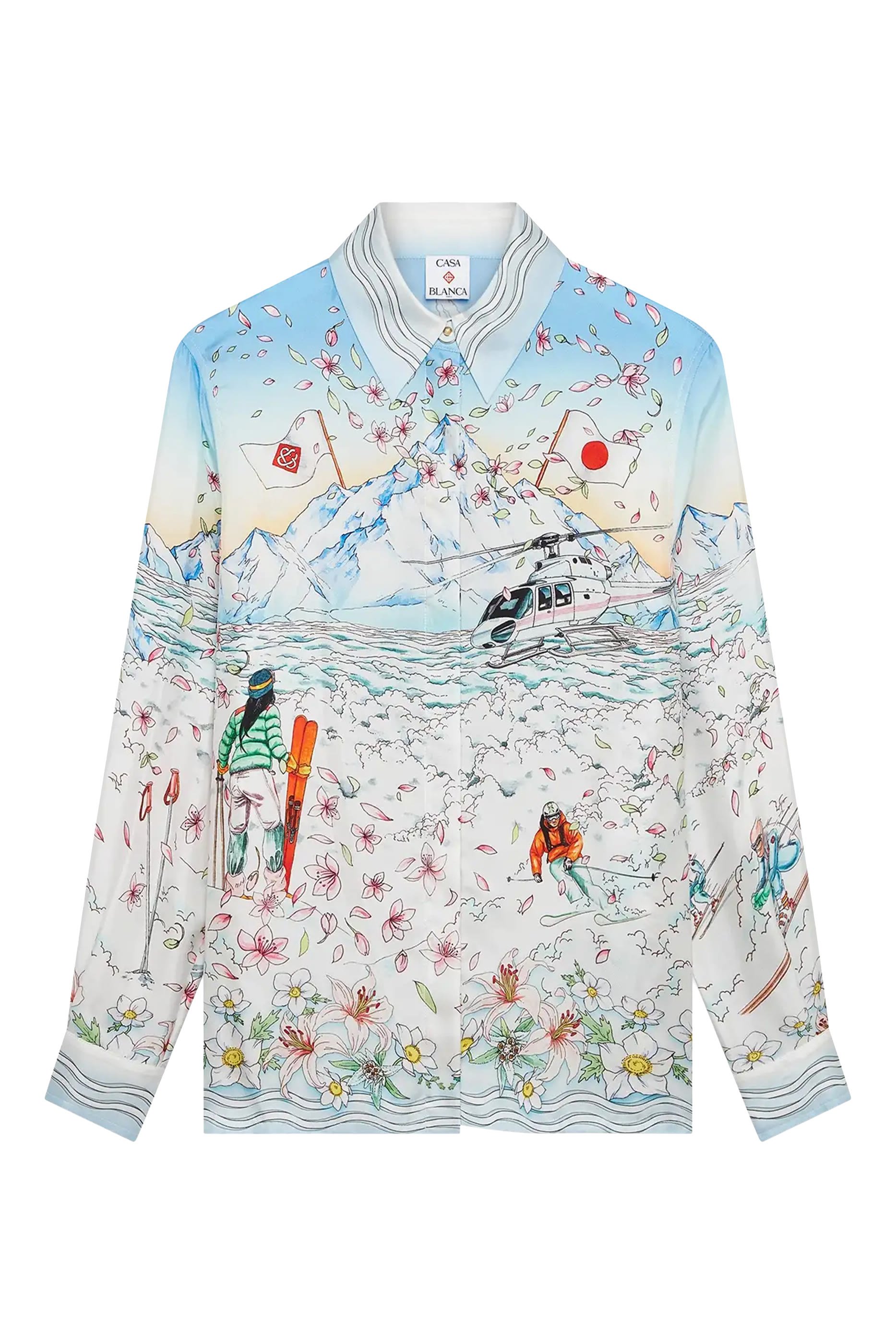 L'Hiver Fleuri Long Sleeve Silk Twill Shirt