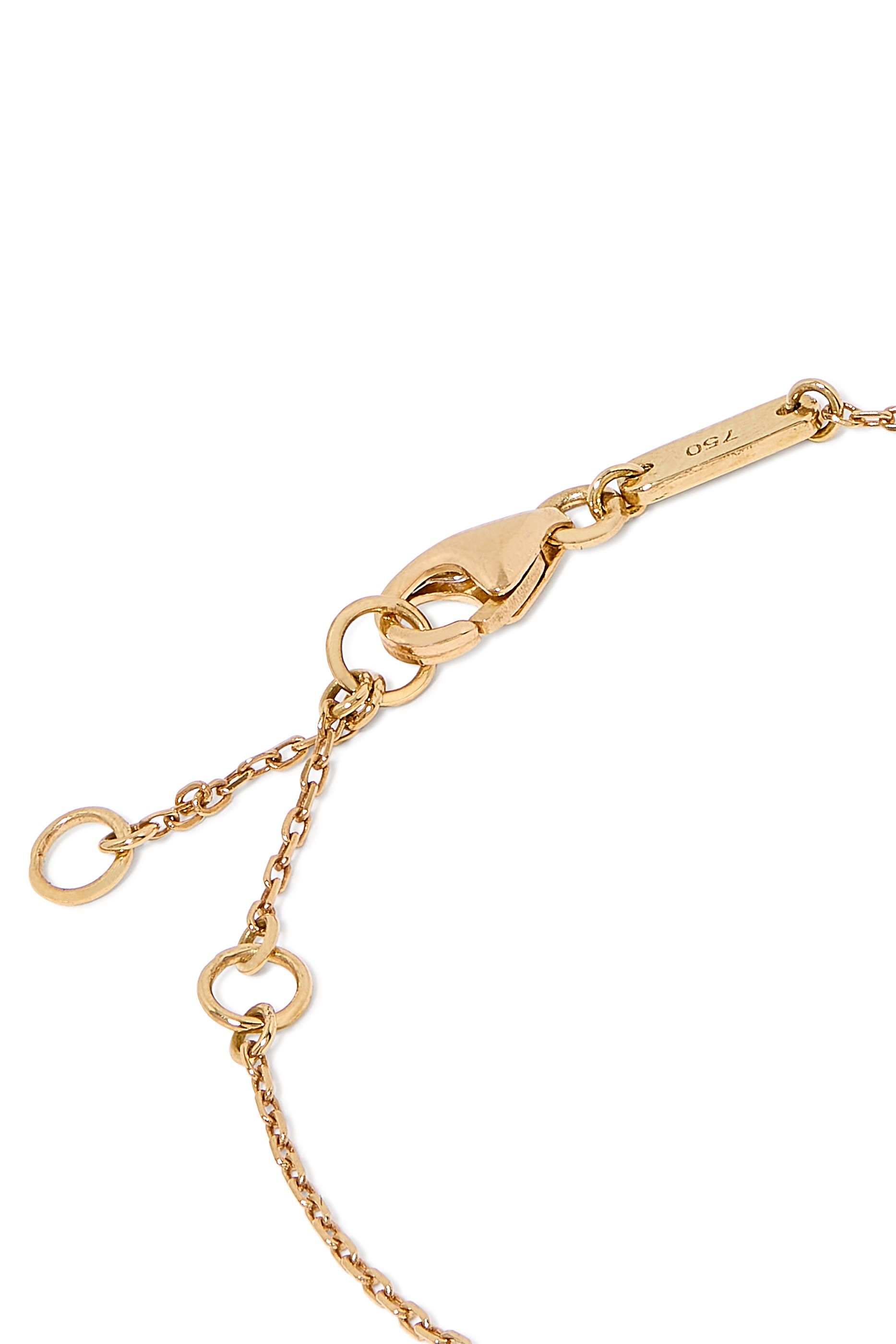 Kids Tiny Bling Pastel Butterfly Charm Letter 'Ein' Bracelet, 18K Yellow Gold & Enamel