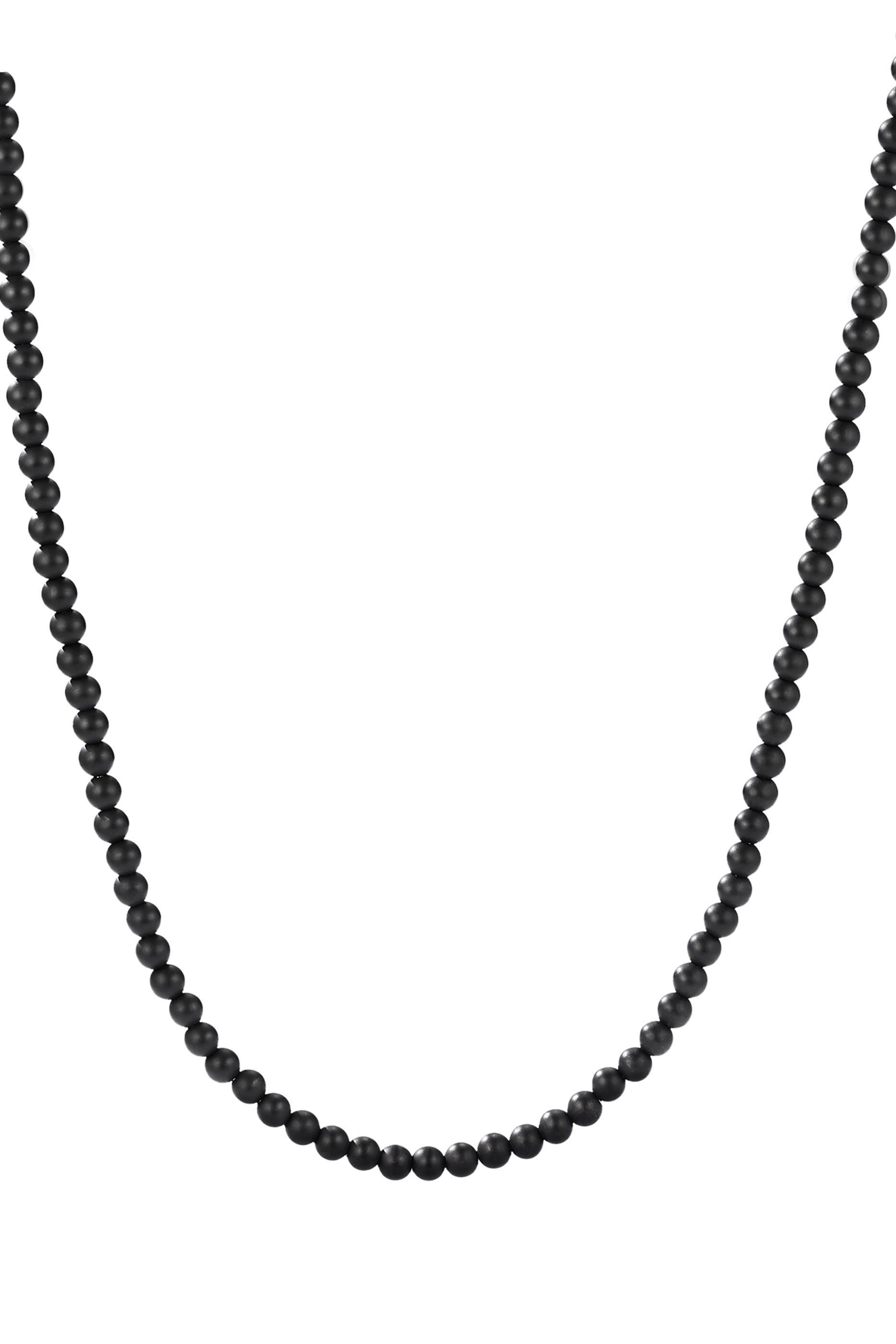 Spiritual Beads Necklace, Sterling Silver & Onyx