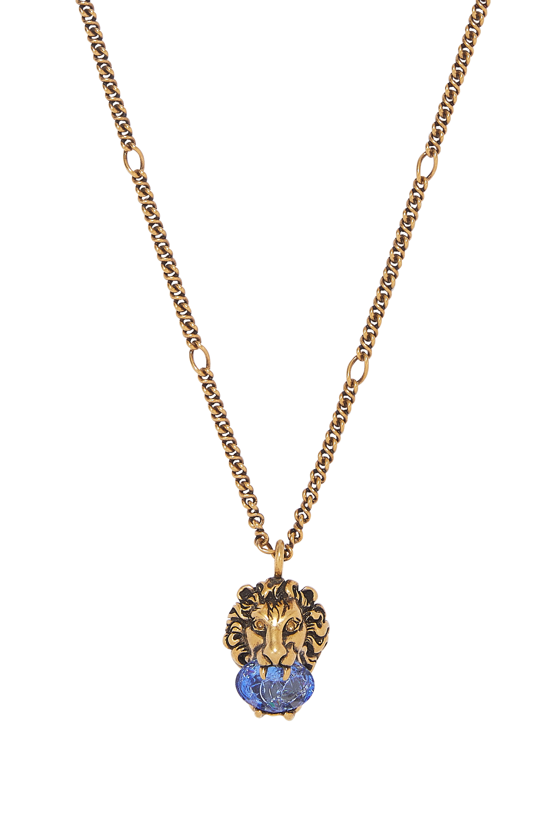 Lion Head Necklace With Crystal