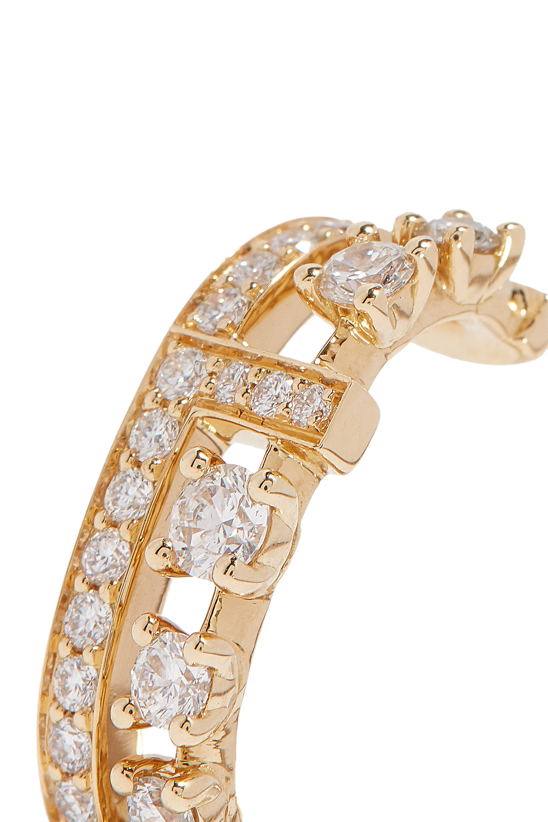 Avenues Single Cuff Earring, 18k Yellow Gold with Diamonds