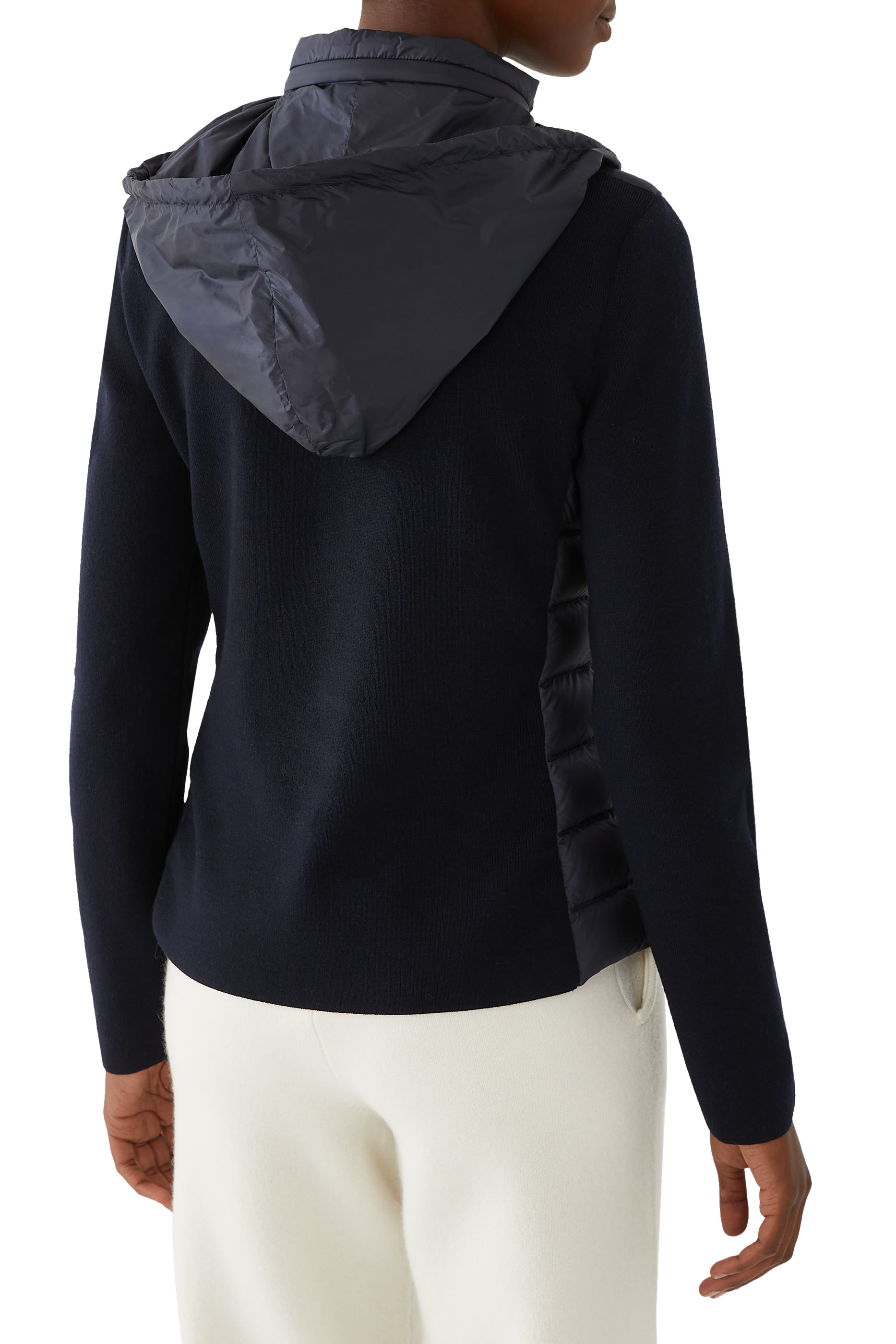 Padded Cotton Zip-Up Cardigan