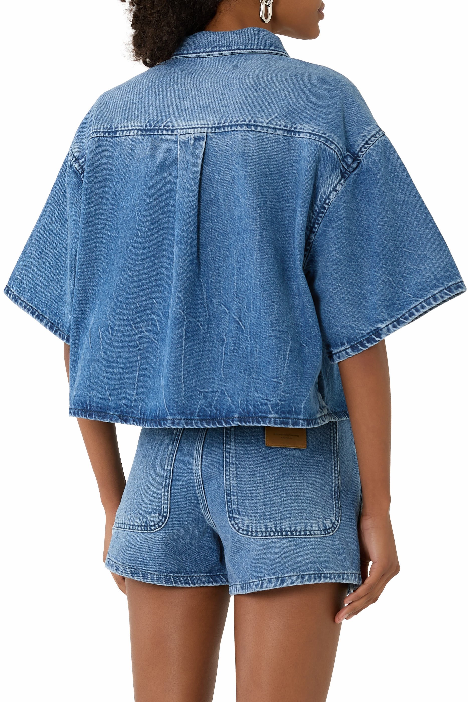 Cropped Denim Shirt