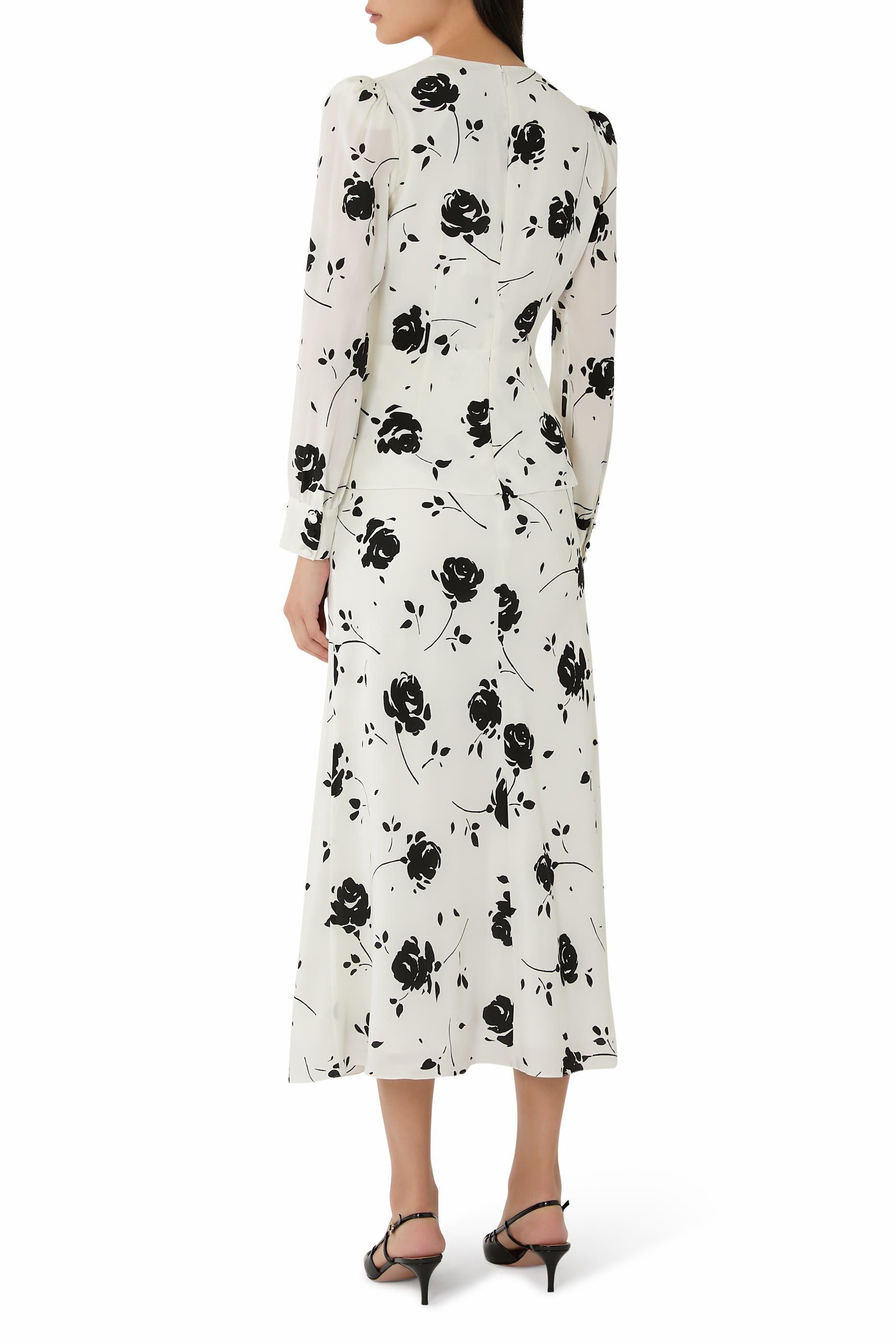 Jewel Buttons Polka Dot Dress