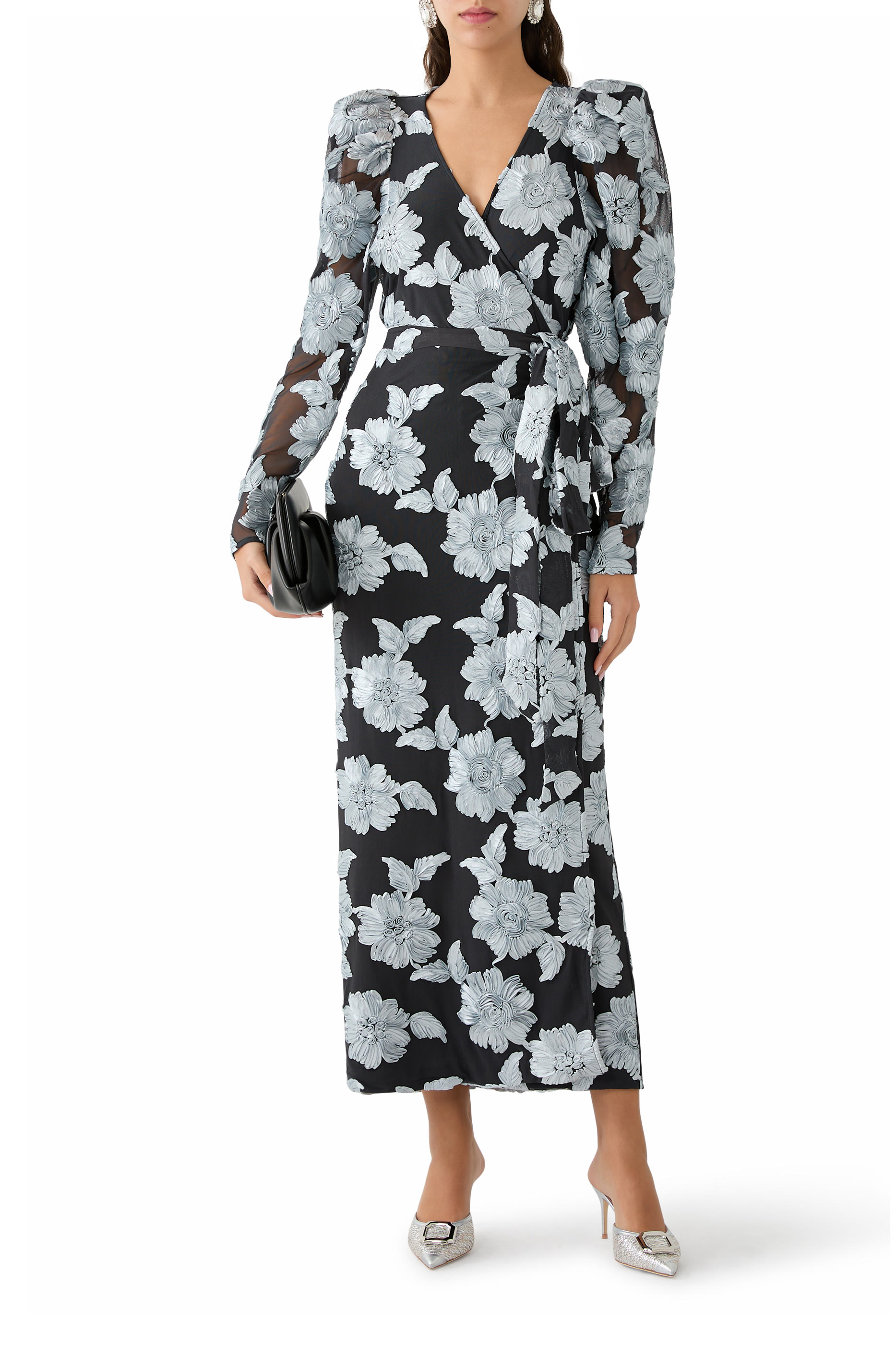 Floral Mesh Maxi Dress