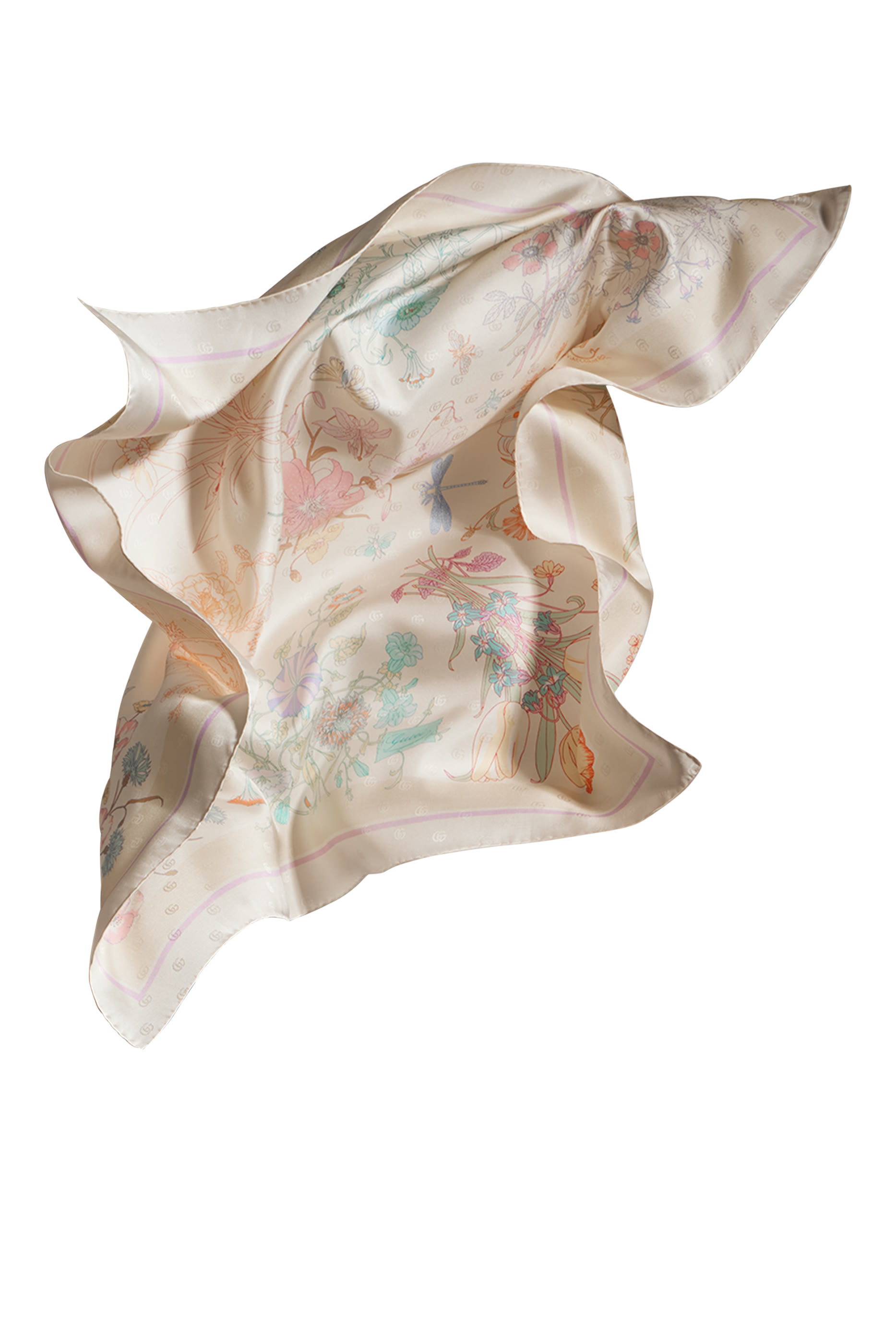 Printed Double G Silk Jacquard Carr&eacute; 