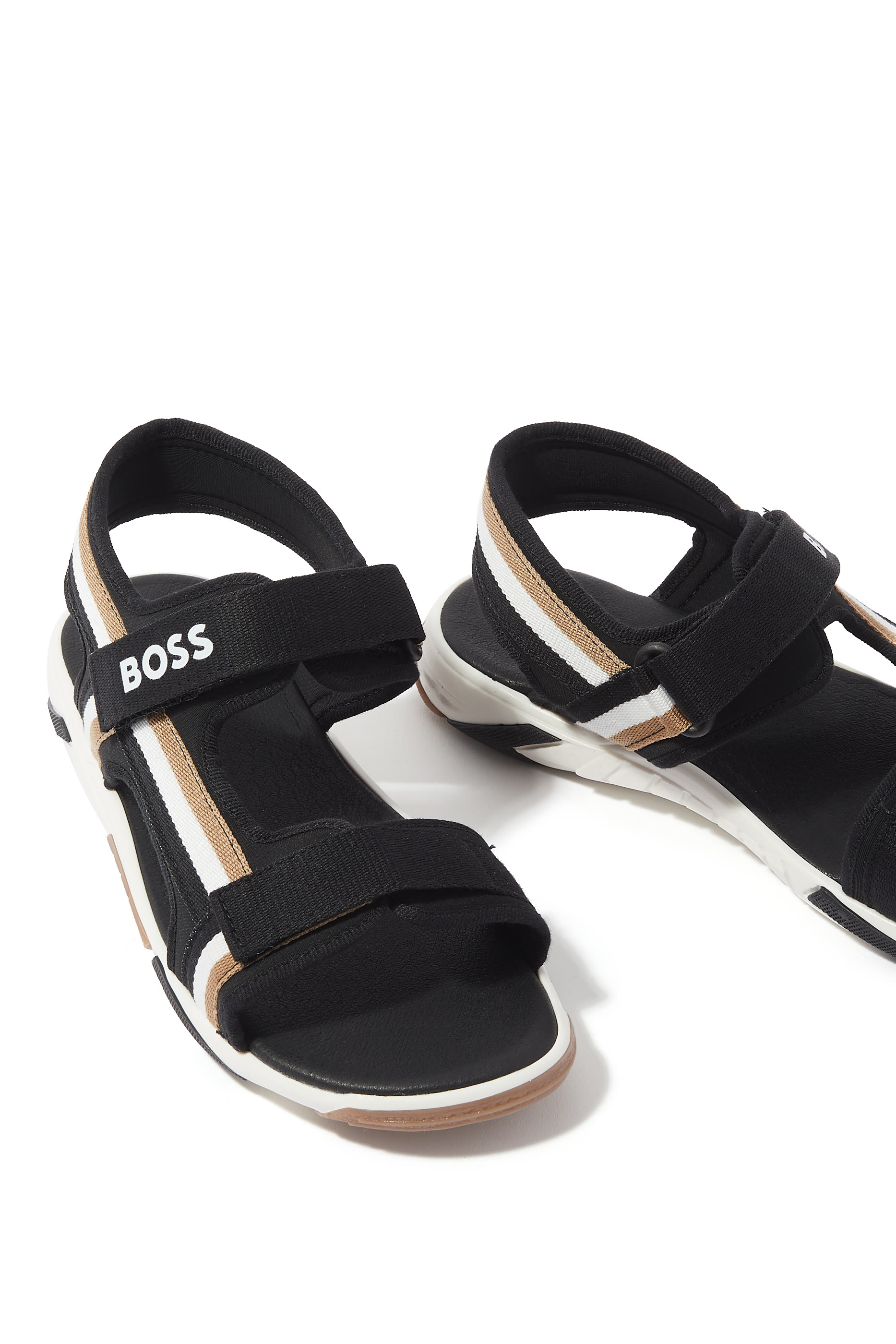 Kids Striped Touch-Strap Sandals