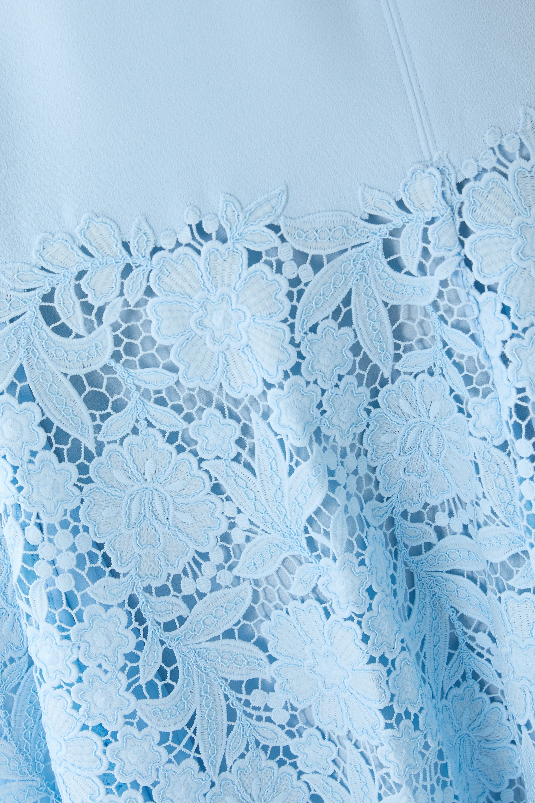 High-Neck Lace Midi Dress