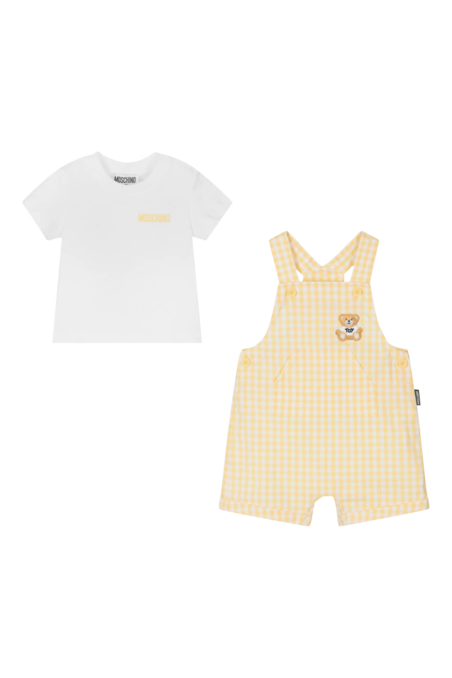 Kids Teddy Short Sleeves T-Shirt & Dungarees set